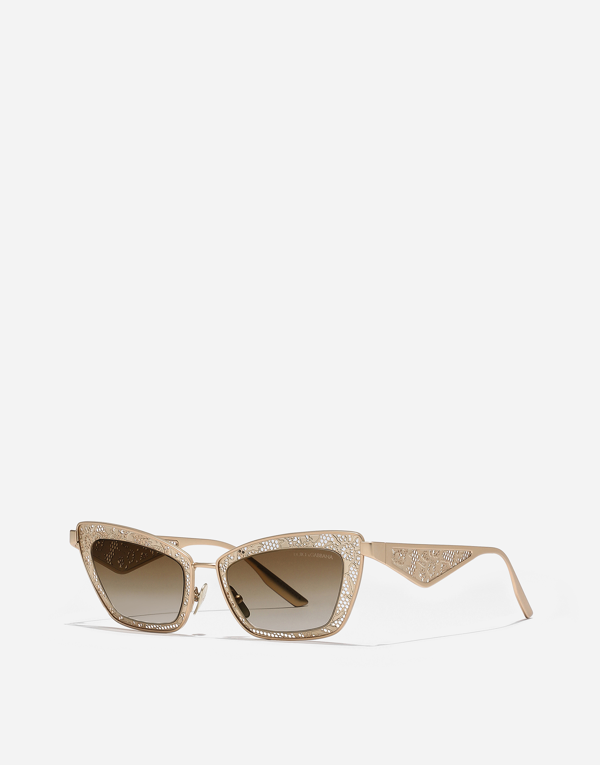 Dolce & Gabbana Dg Lace Sunglasses In Matte Gold