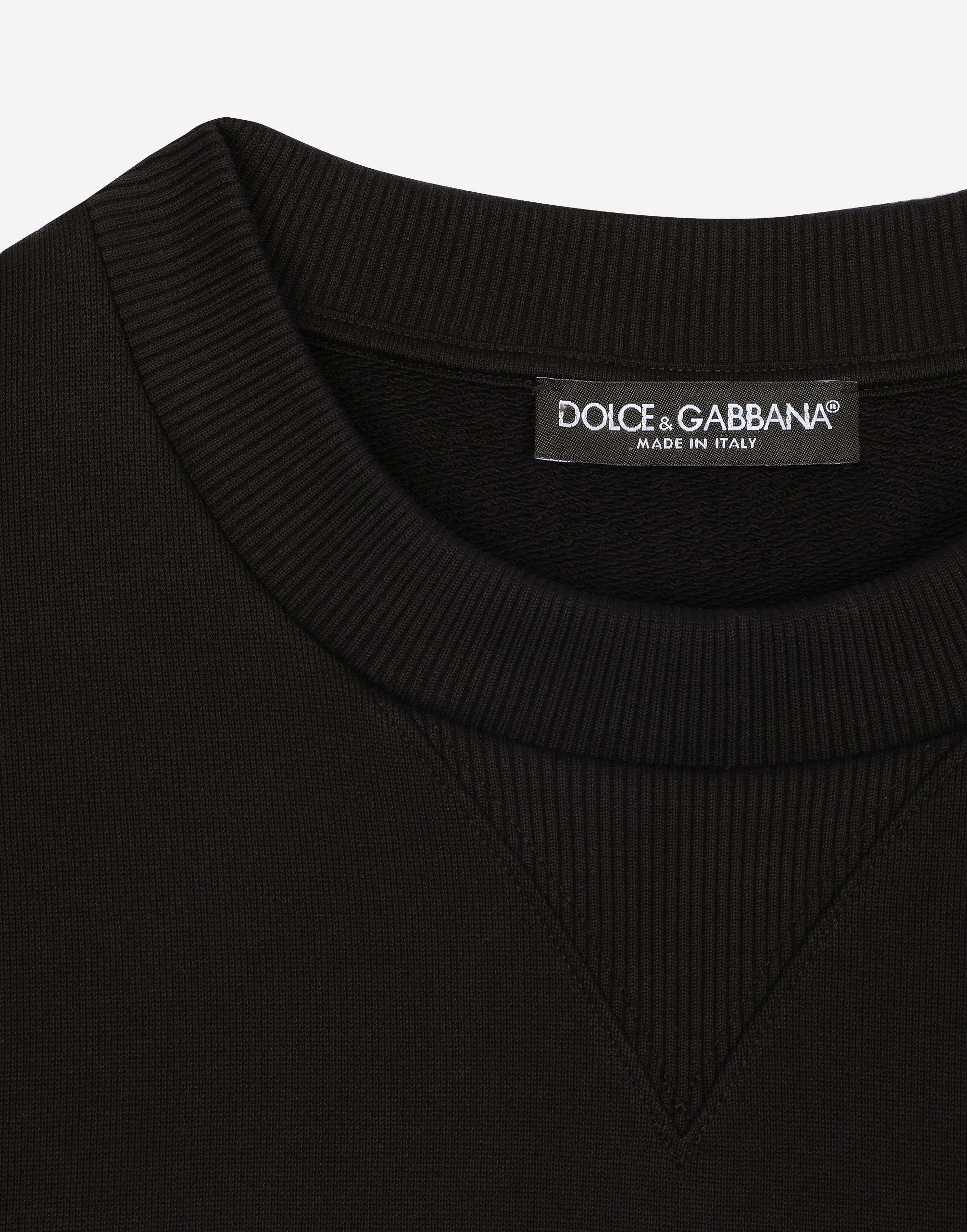 Shop Dolce & Gabbana Jersey Sweatshirt With Dolce&gabbana Print In Black