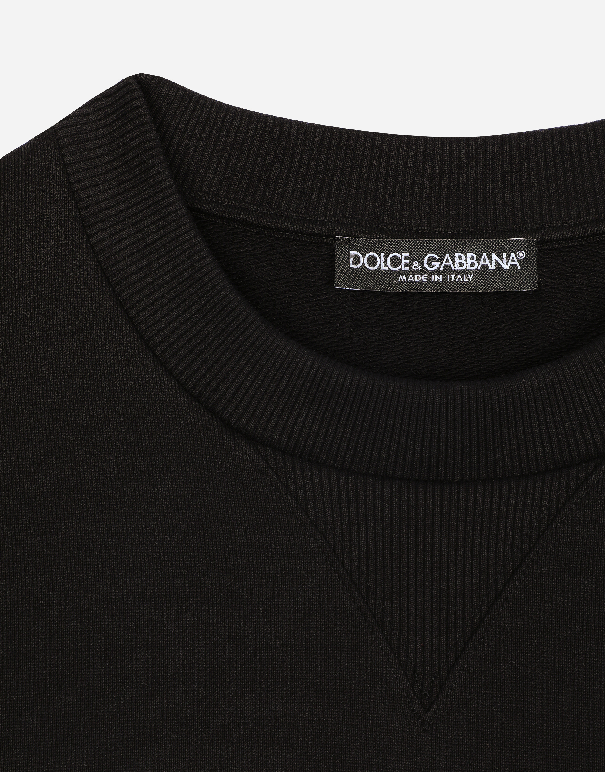 Dolce & Gabbana Jersey Sweatshirt With Dolce&gabbana Print In Black