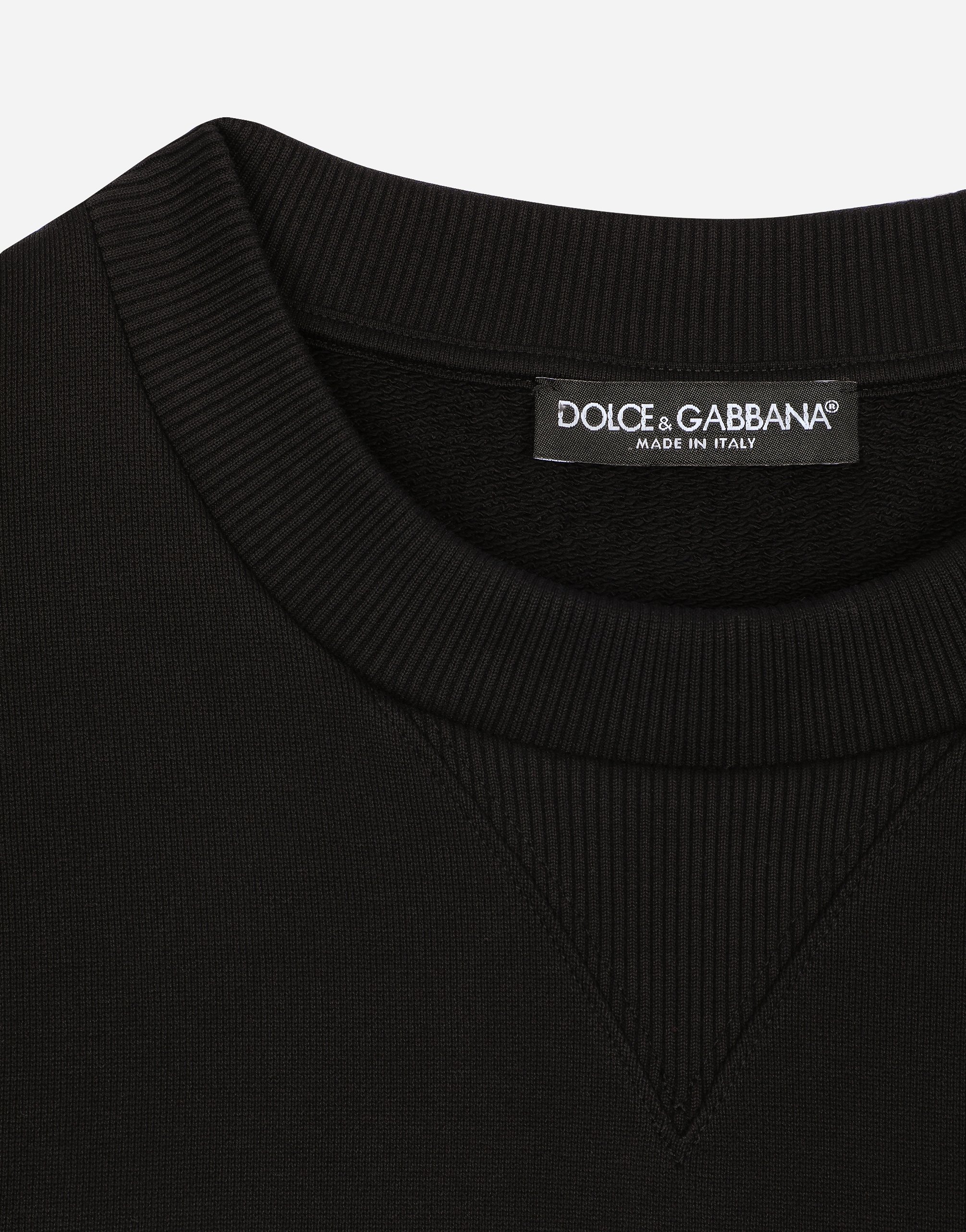 Dolce & Gabbana Jersey Sweatshirt With Dolce&gabbana Print In Black