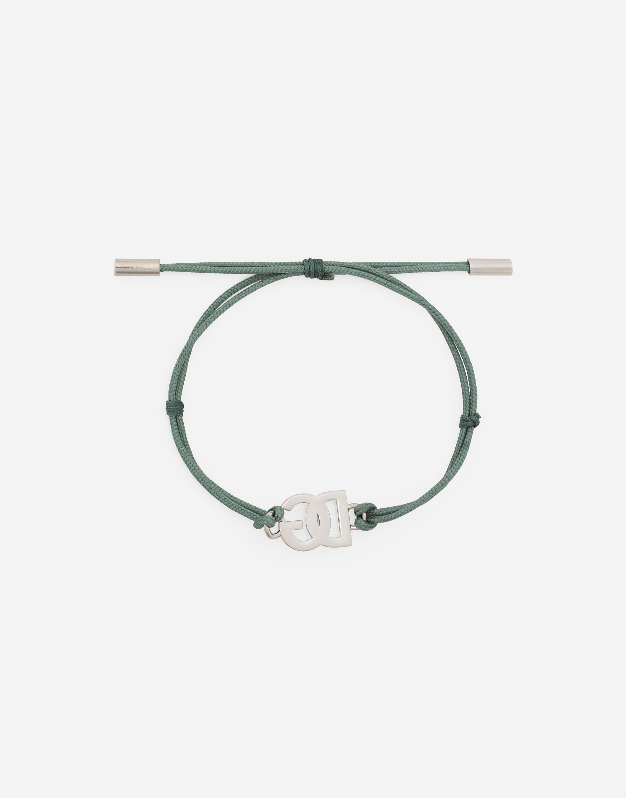 Dolce & Gabbana Dg Logo Charm Cord Bracelet In グリーン