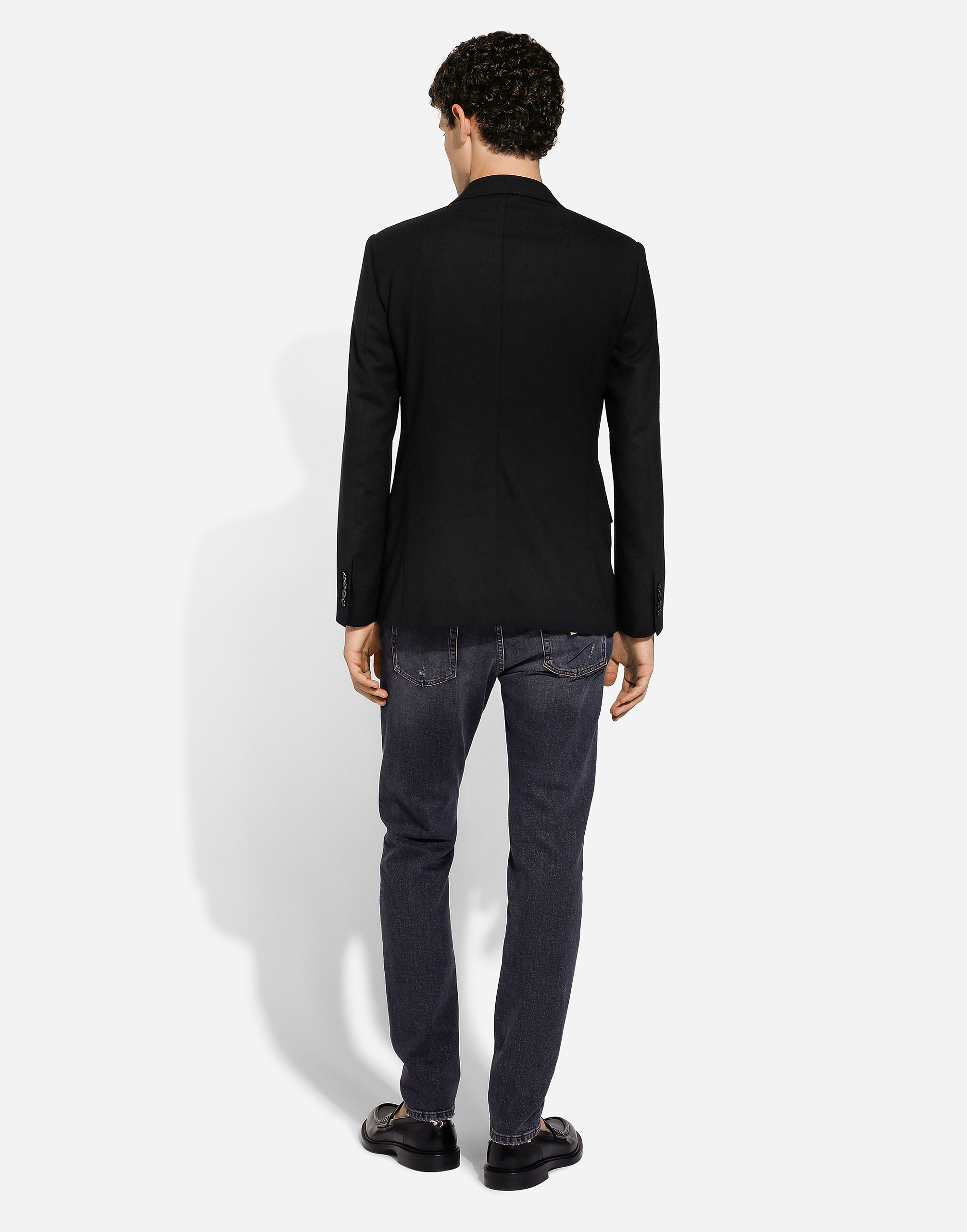  Dolce & Gabbana Dolce & Gabbana Single-breasted Wool Taormina-fit Jacket With Dg Patch - Man Suits And Blazers Black 52 