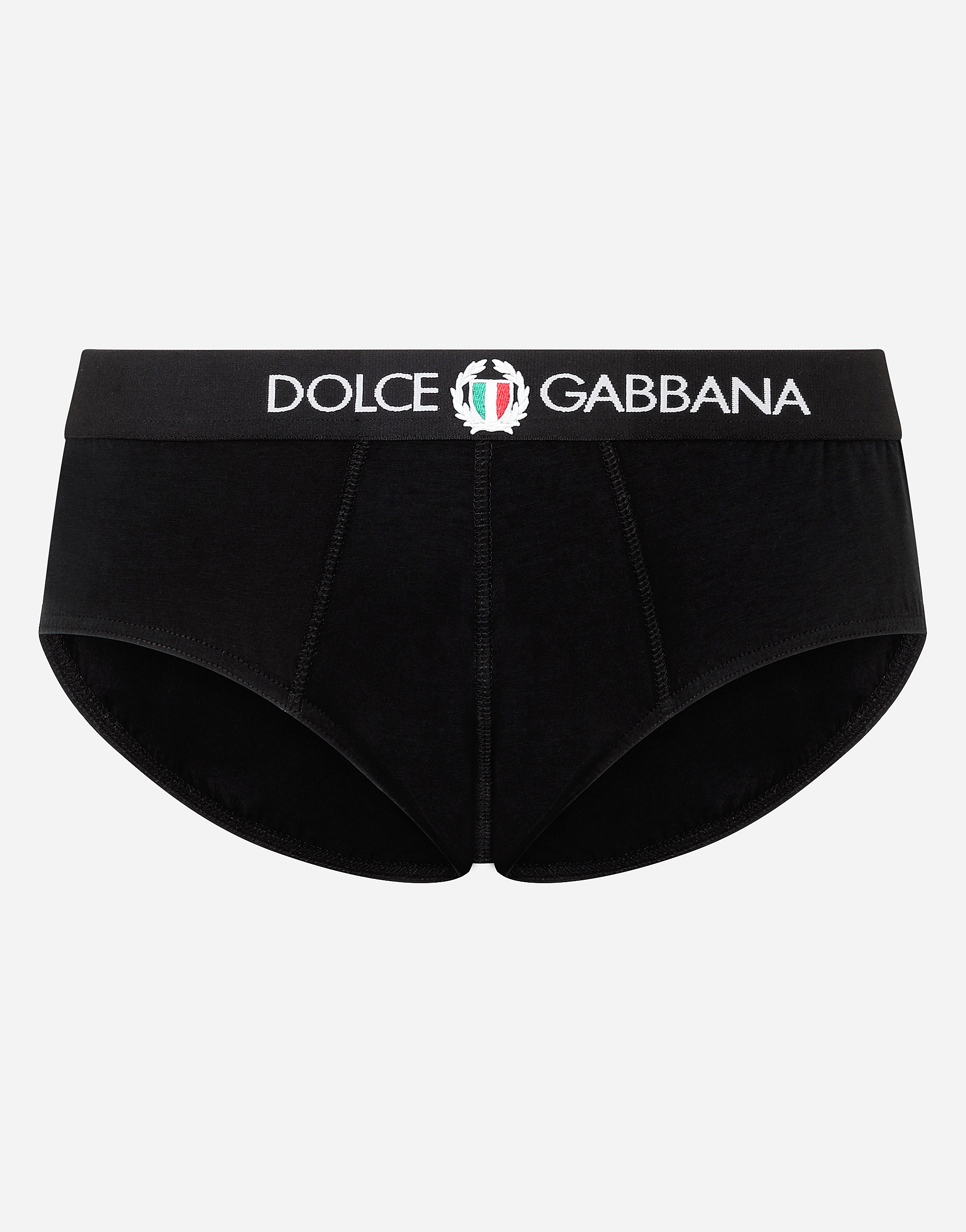 Dolce & Gabbana Brando Briefs In Two-way Stretch Cotton Jersey In Black