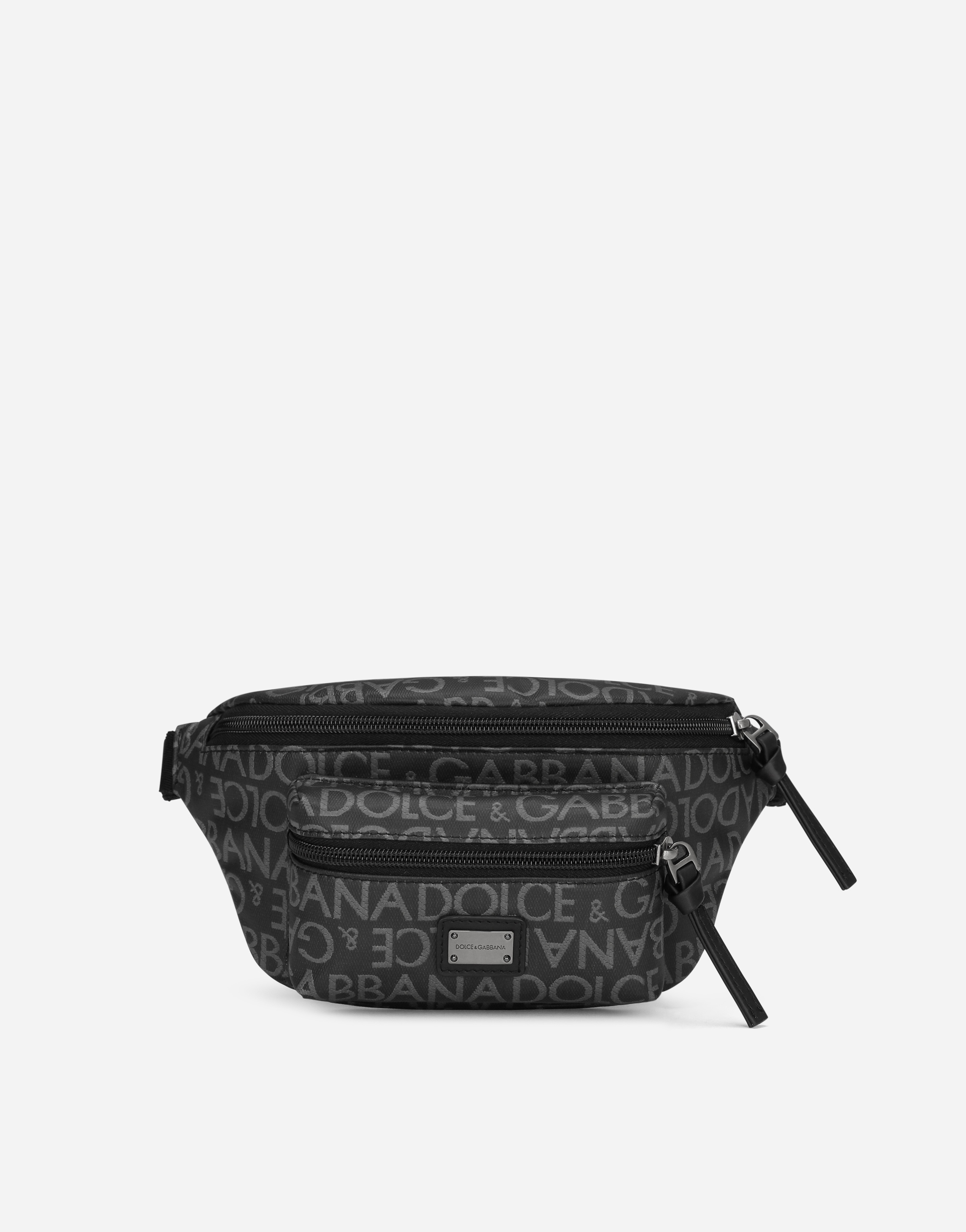 DOLCE & GABBANA COATED JACQUARD BELT BAG