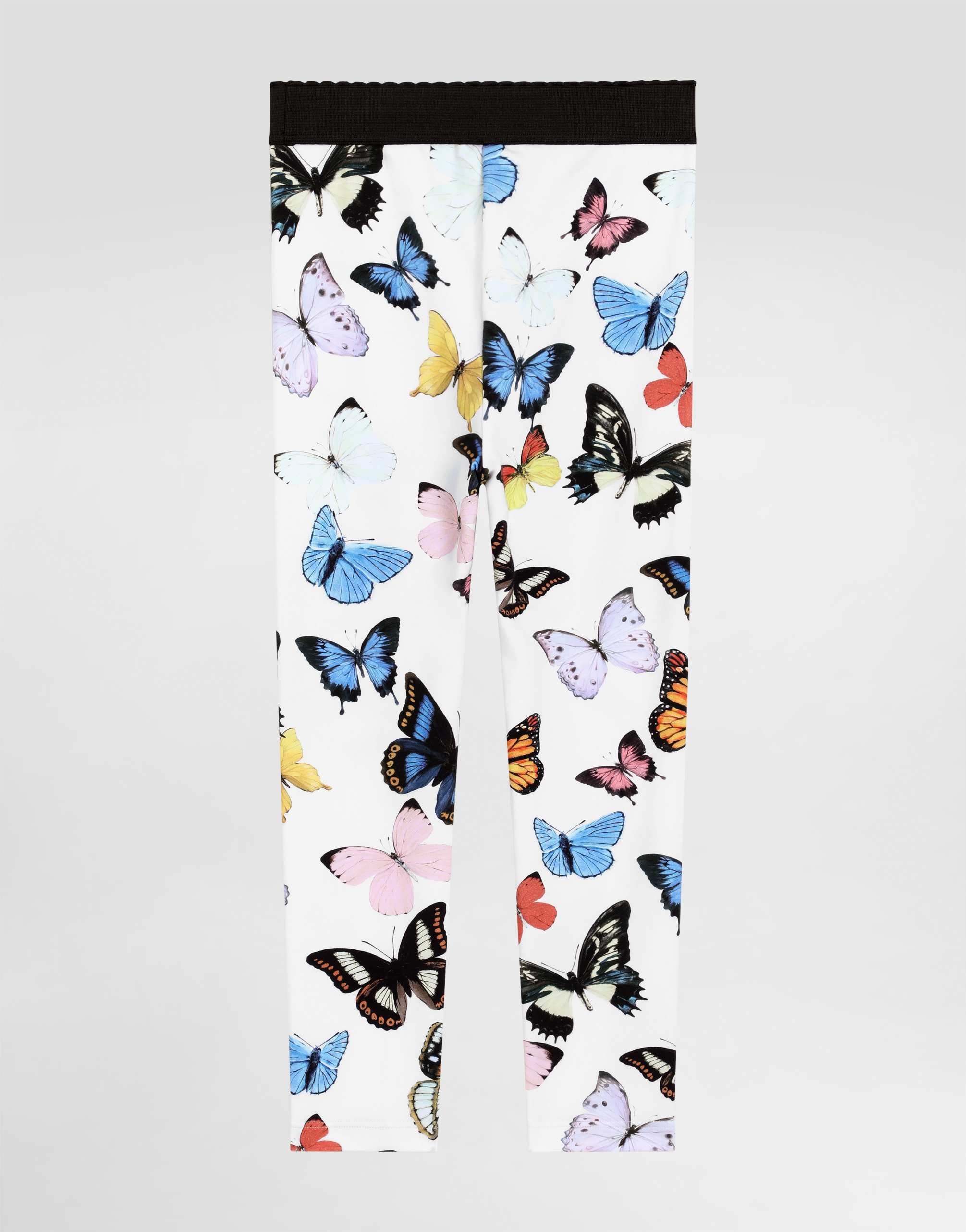 Dolce & Gabbana Interlock Leggings With Butterfly Print In Print