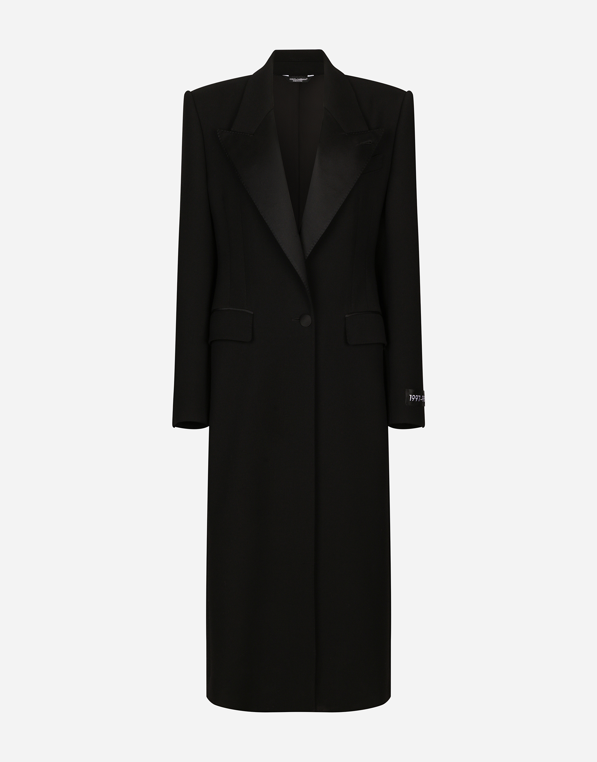 Dolce & Gabbana Long Single-breasted Wool Tuxedo Coat - Woman Coats And Jackets Black Wool