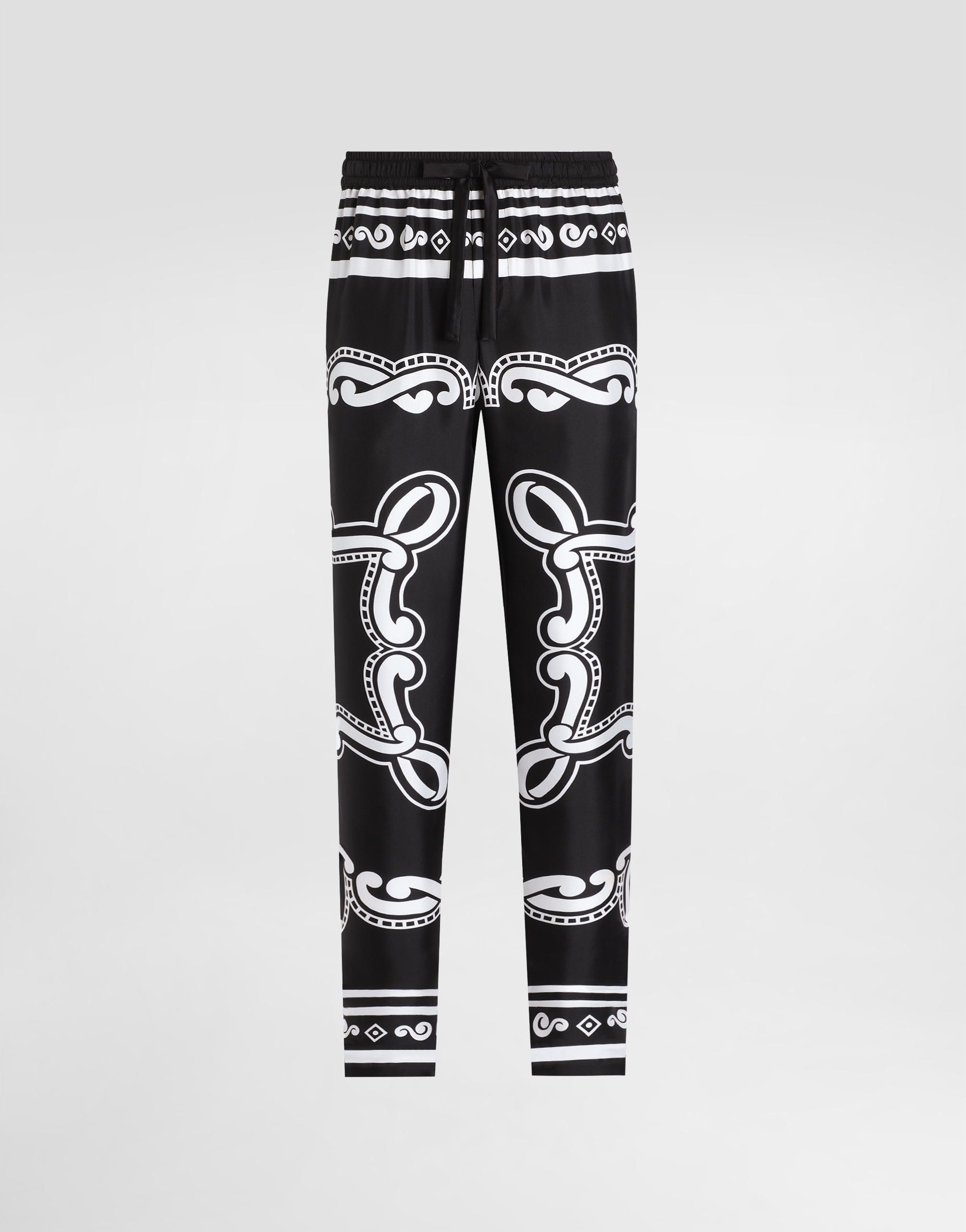 Dolce & Gabbana Trousers Silk Graphic Print In Print