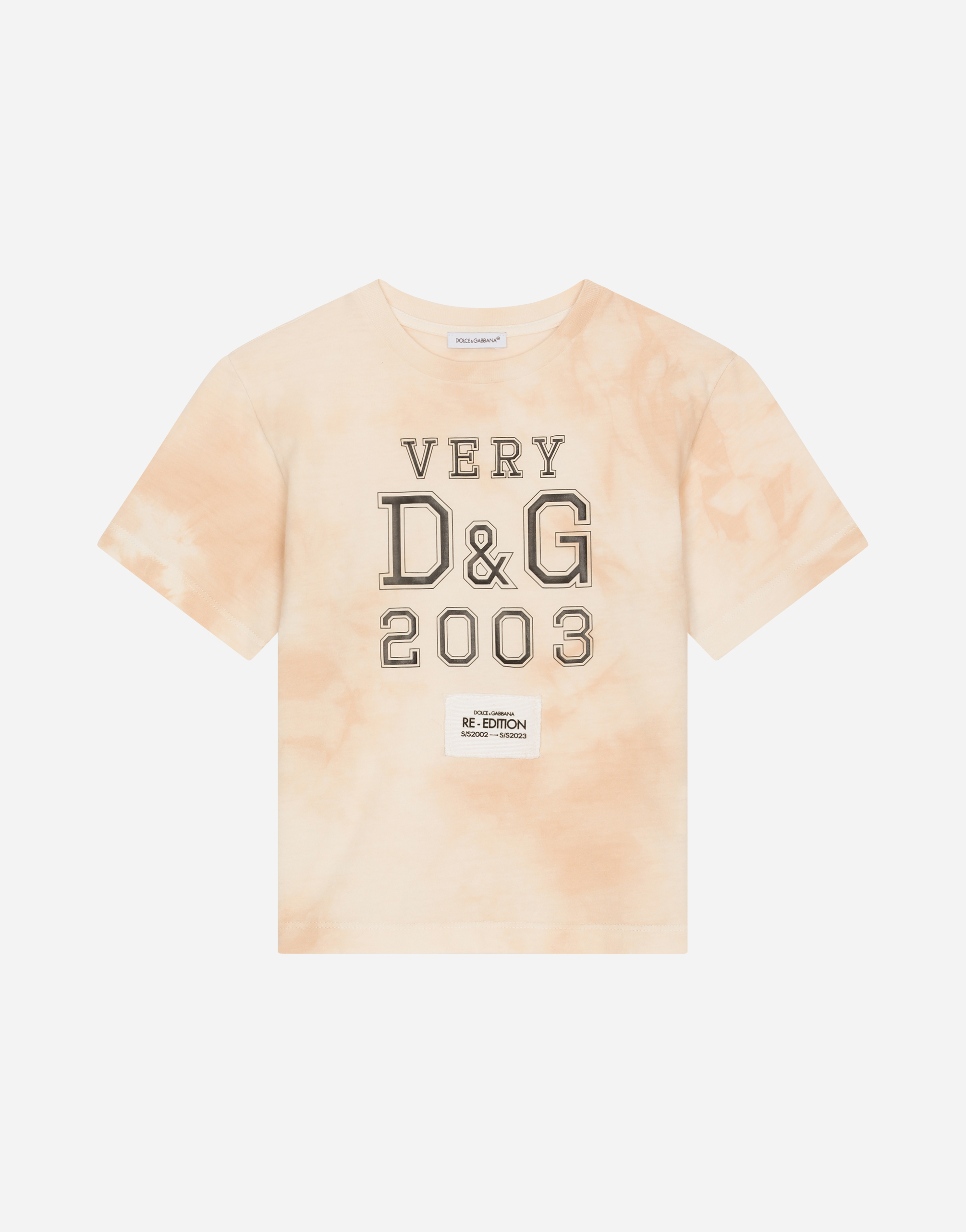 Shop Dolce & Gabbana Jersey T-shirt With Very D&g Print In Beige
