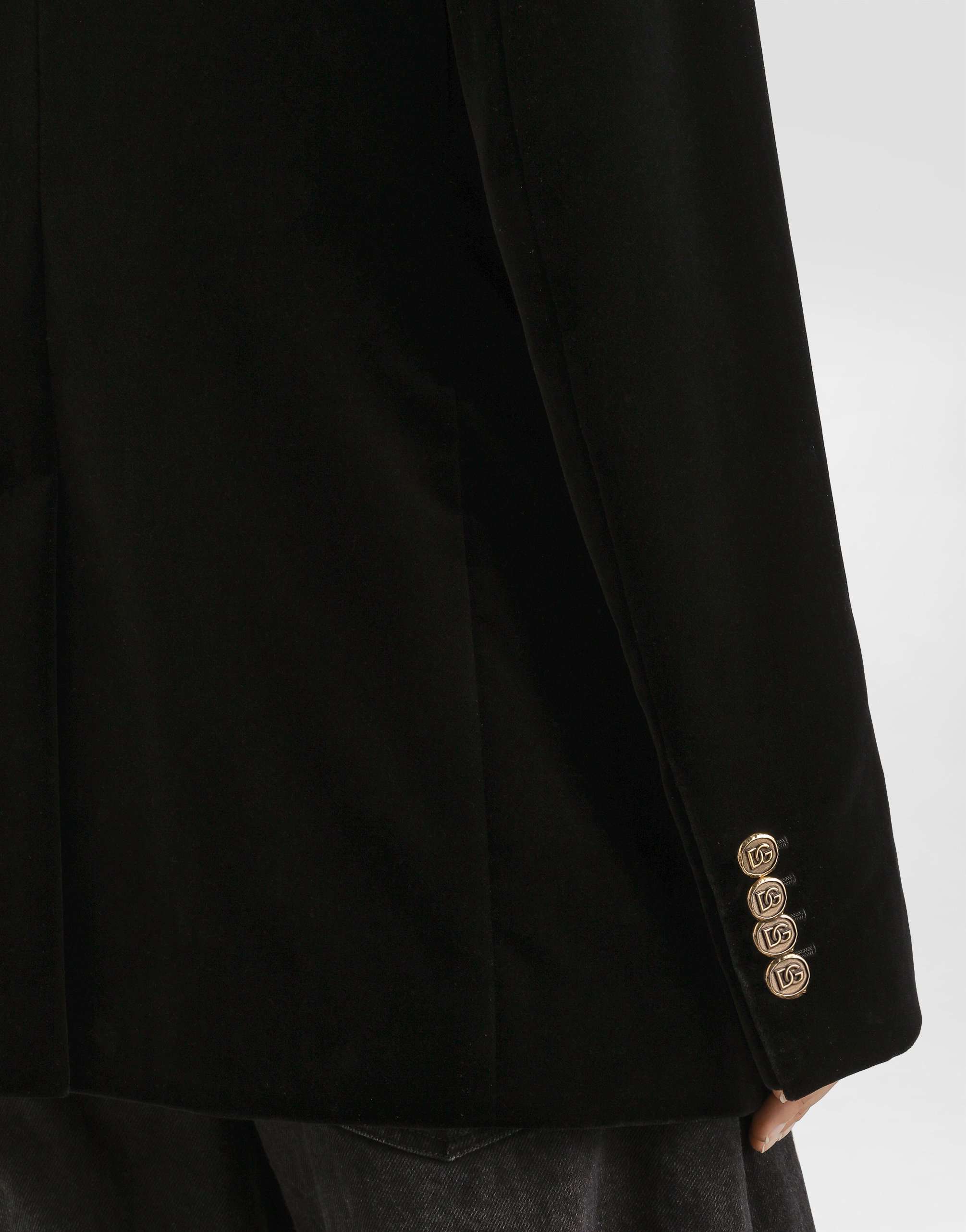 Dolce & Gabbana Smooth Velvet Jacket In Black