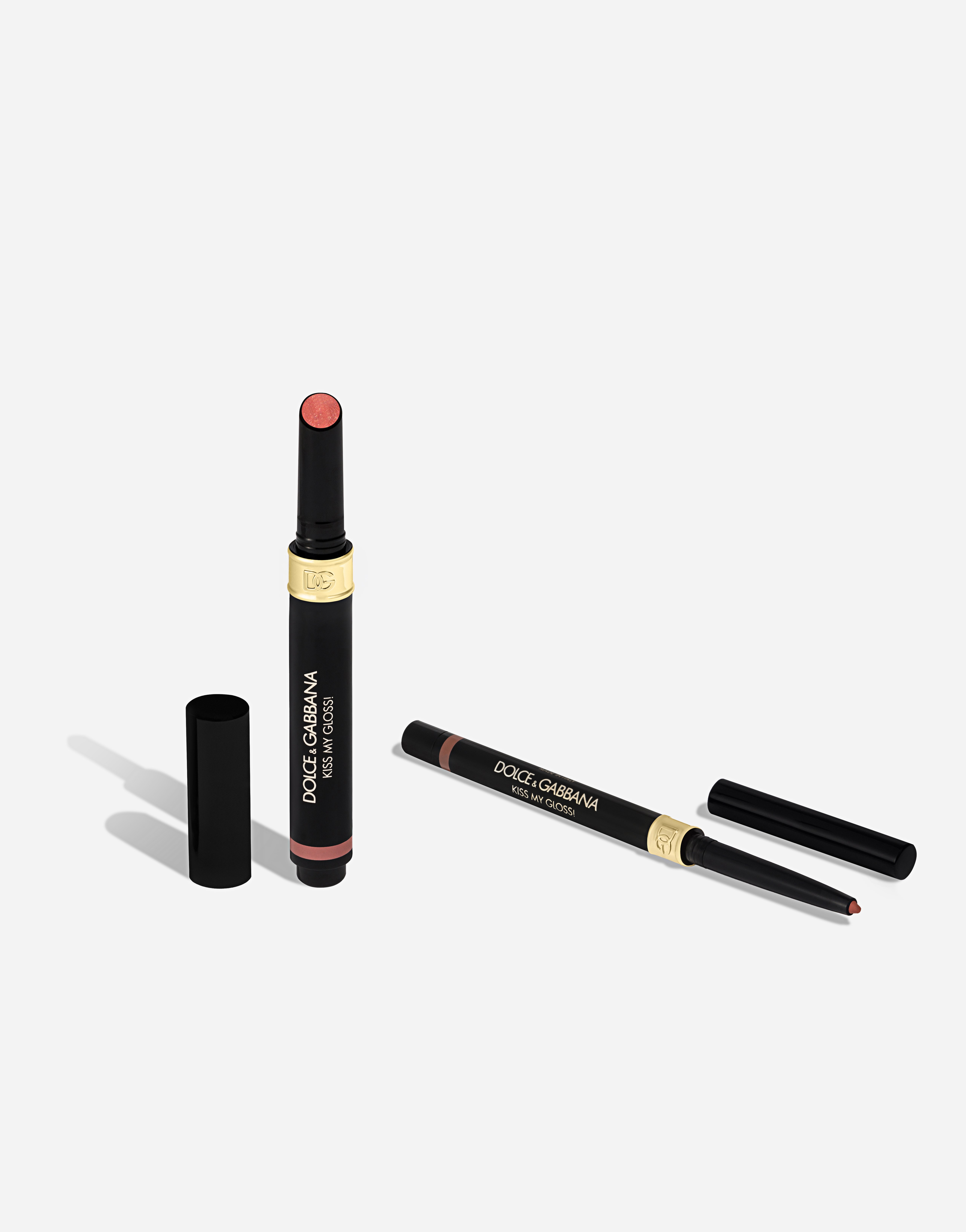 Dolce & Gabbana Kiss My Gloss! In 01 Whisper - Rosey Pink Liner And Pink Perlescent Gloss