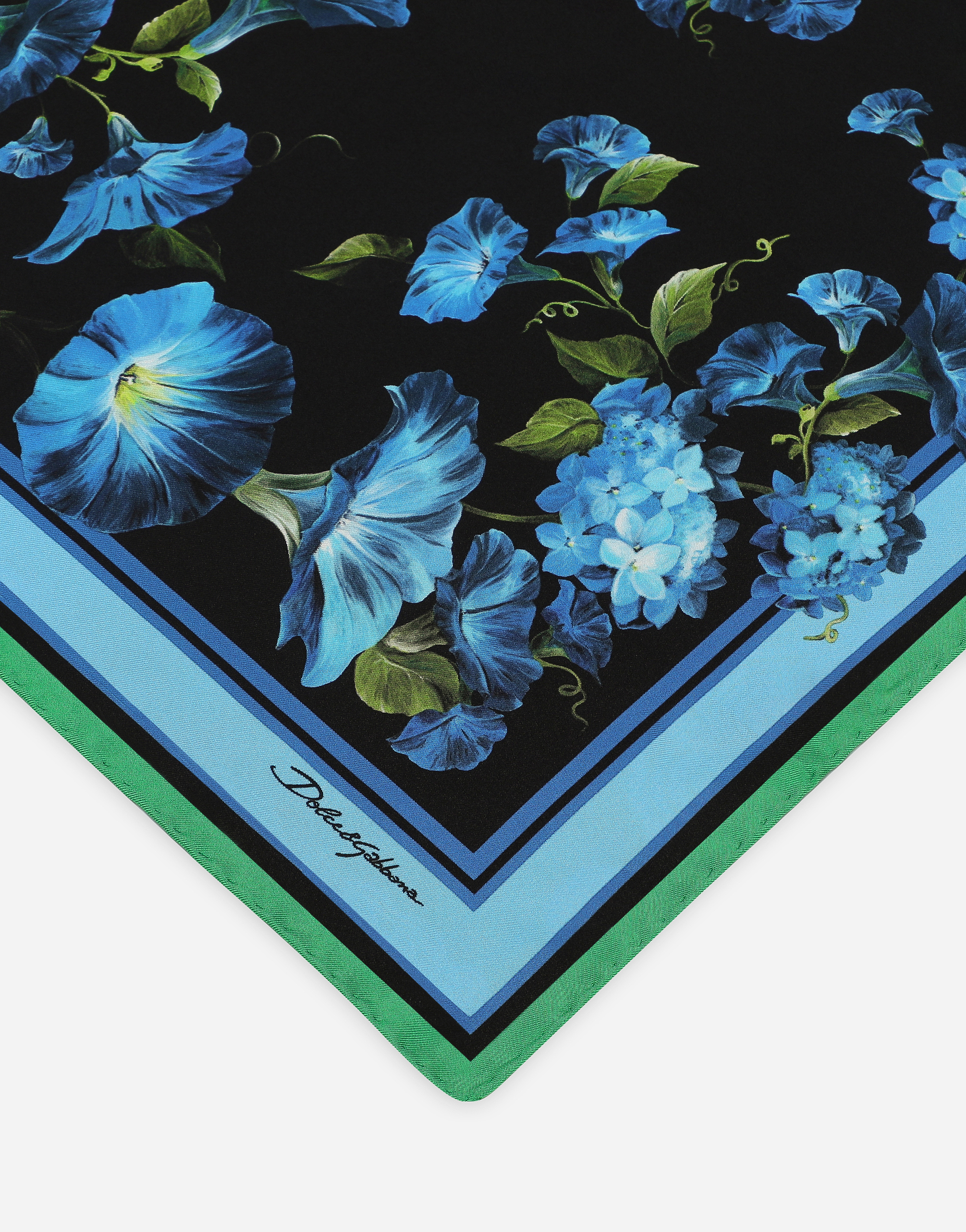 Shop Dolce & Gabbana Bluebell-print Twill Scarf (50 X 50)