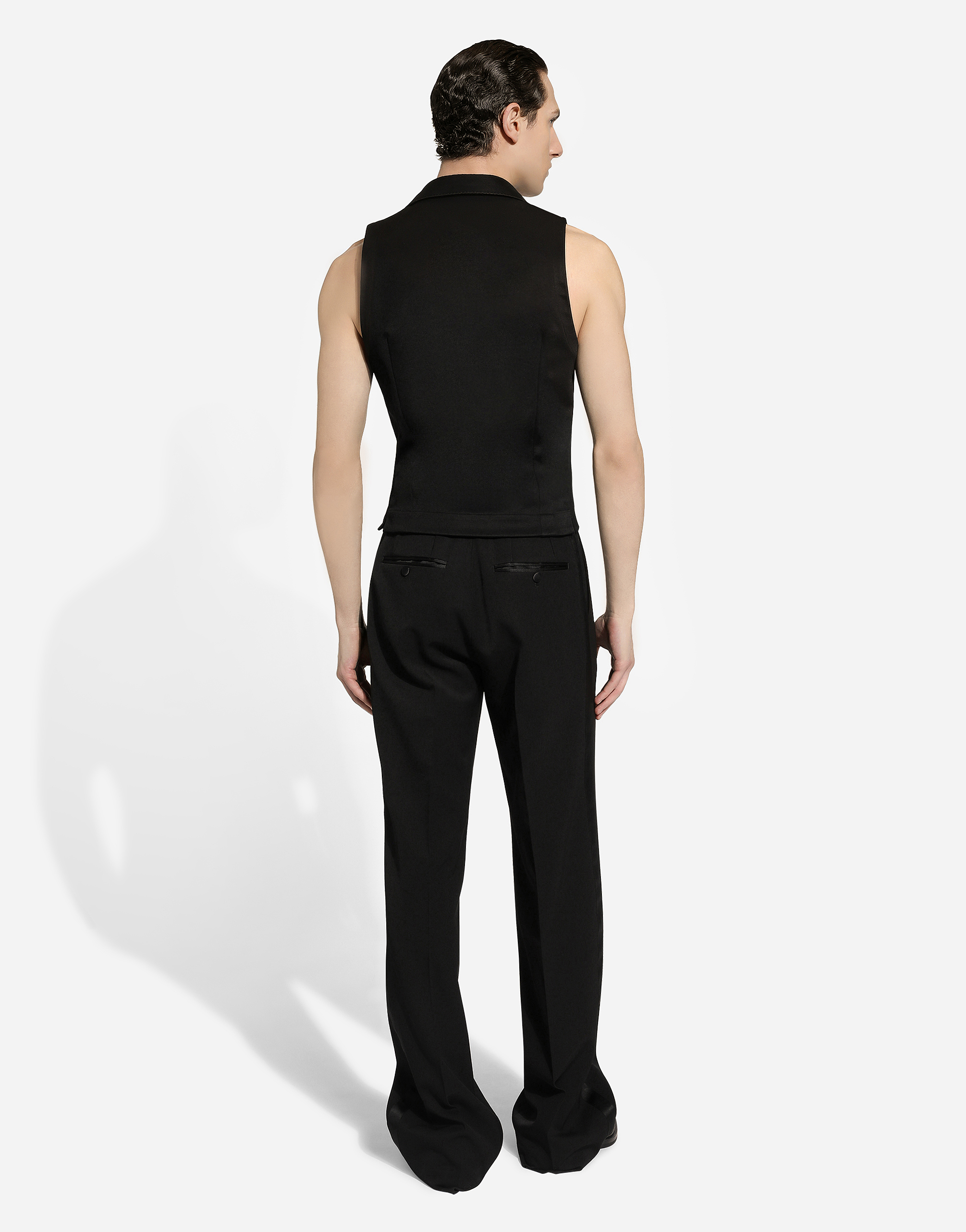 Single-breasted gabardine vest