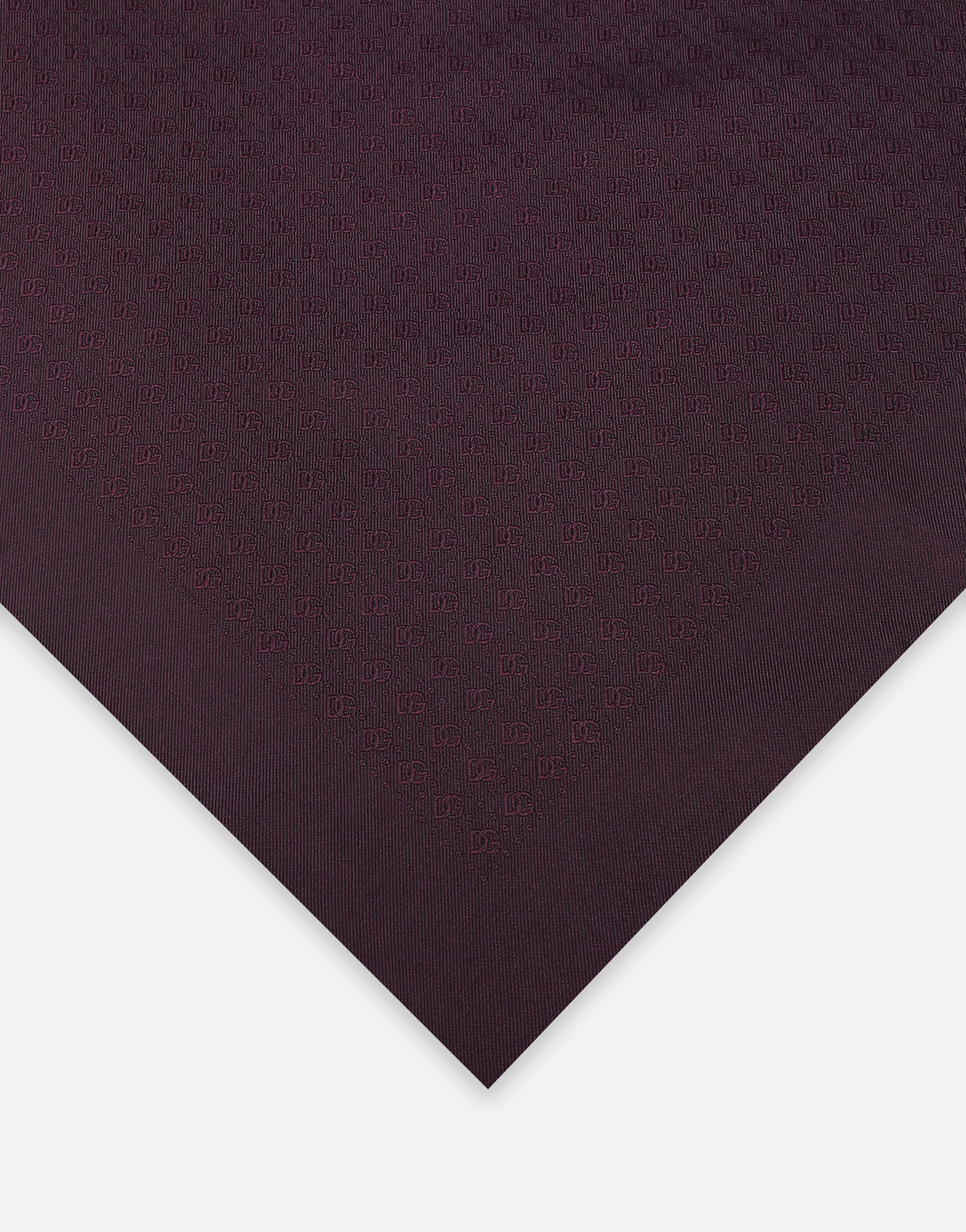  Dolce & Gabbana Silk Jacquard Pocket Square With Dg Logo - Man Ties And Pocket Squares Purple Silk Onesize 