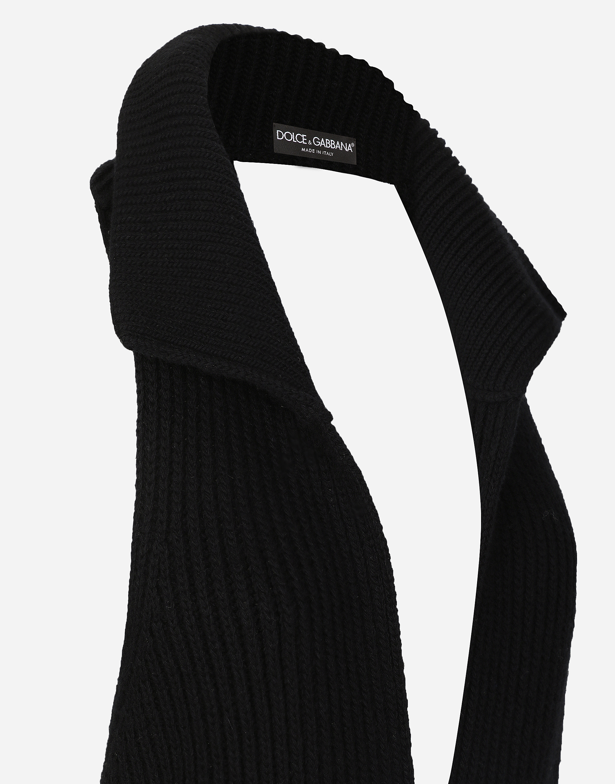 Dolce & Gabbana Ribbed Sleeveless V-neck Midi Jacket In ブラック