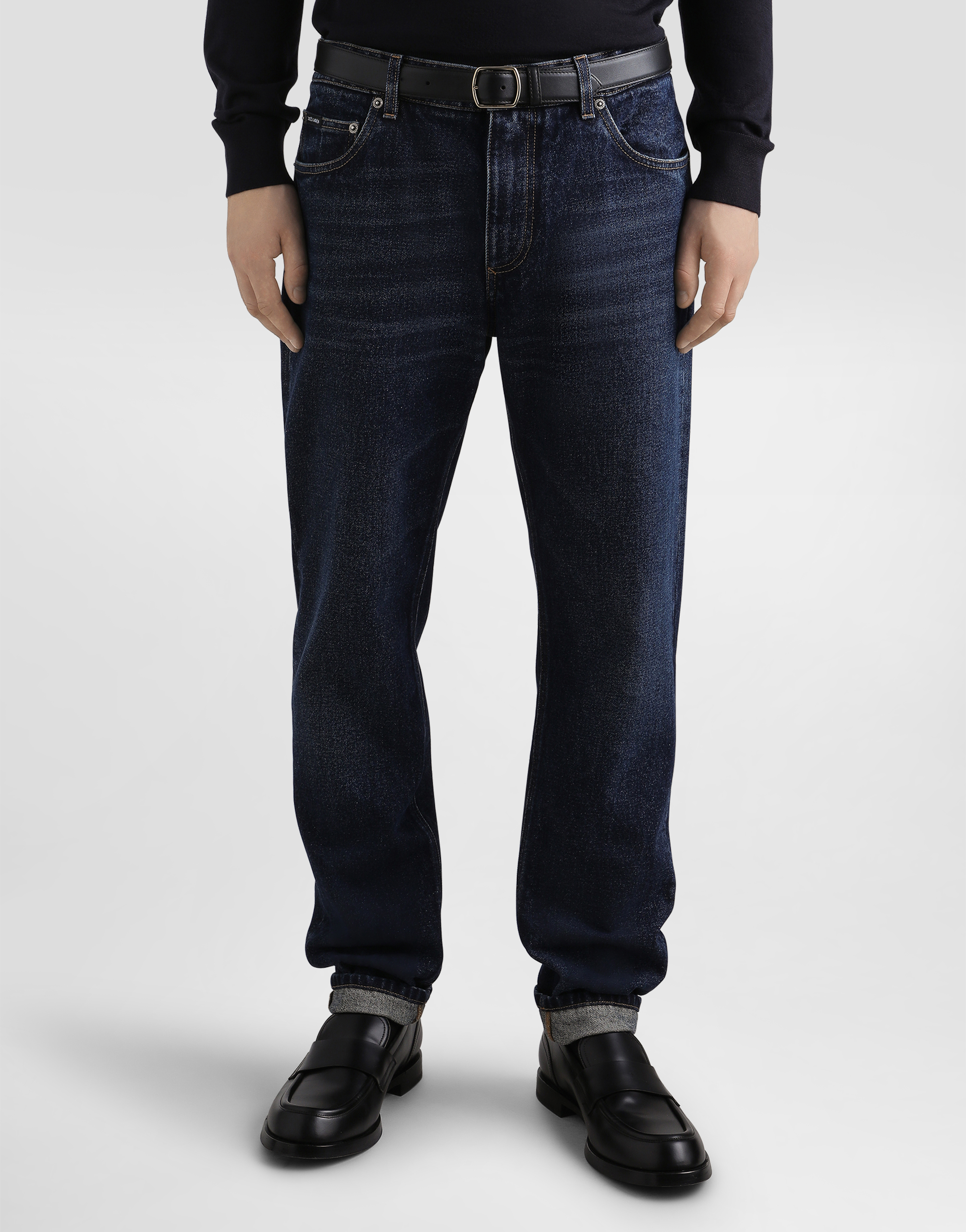 Dolce & Gabbana 5-pocket Jeans With Belt Loops And Contrast Stitching In Blue
