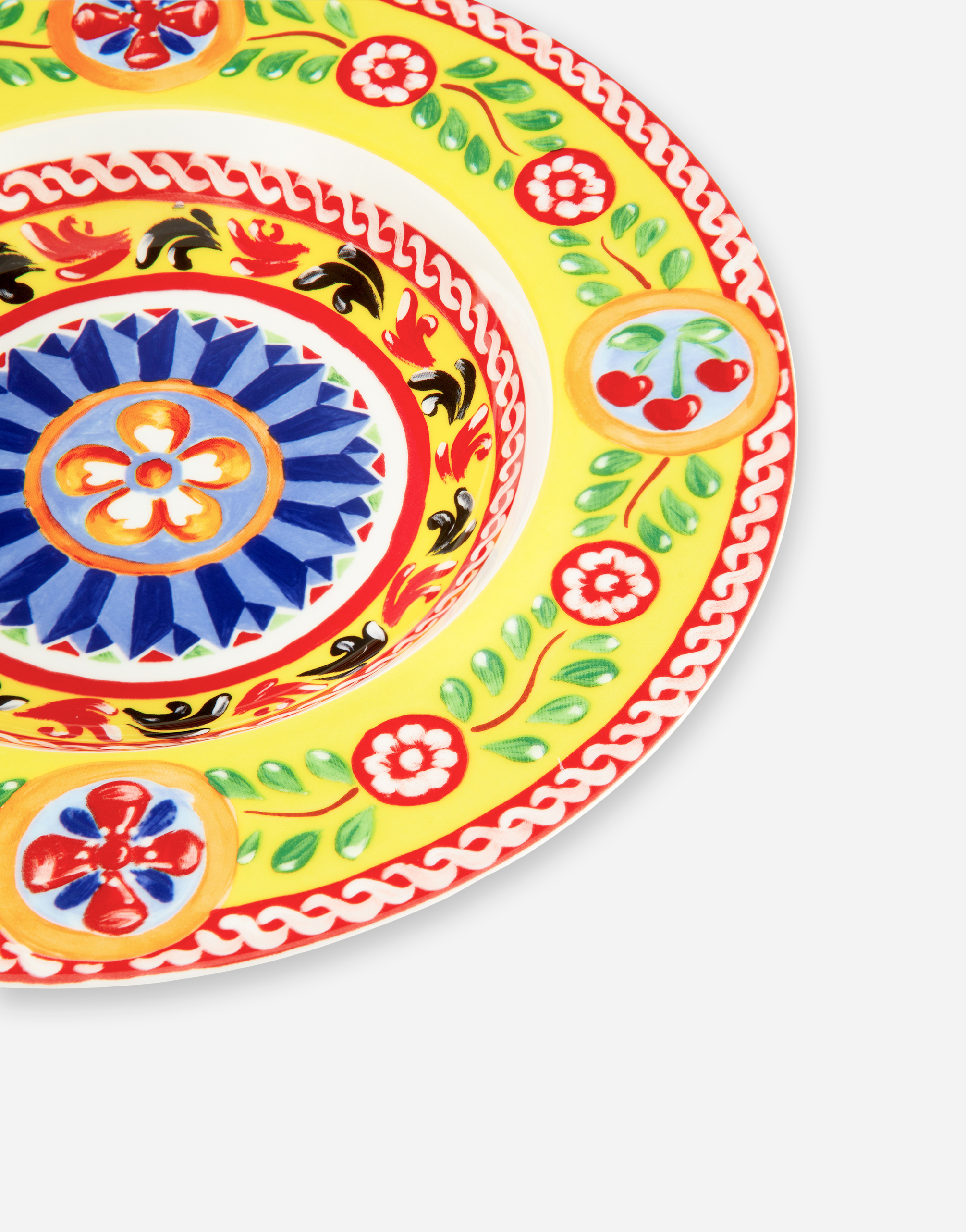 Shop Dolce & Gabbana Set 2 Soup Plates In Fine Porcelain In Multicolor