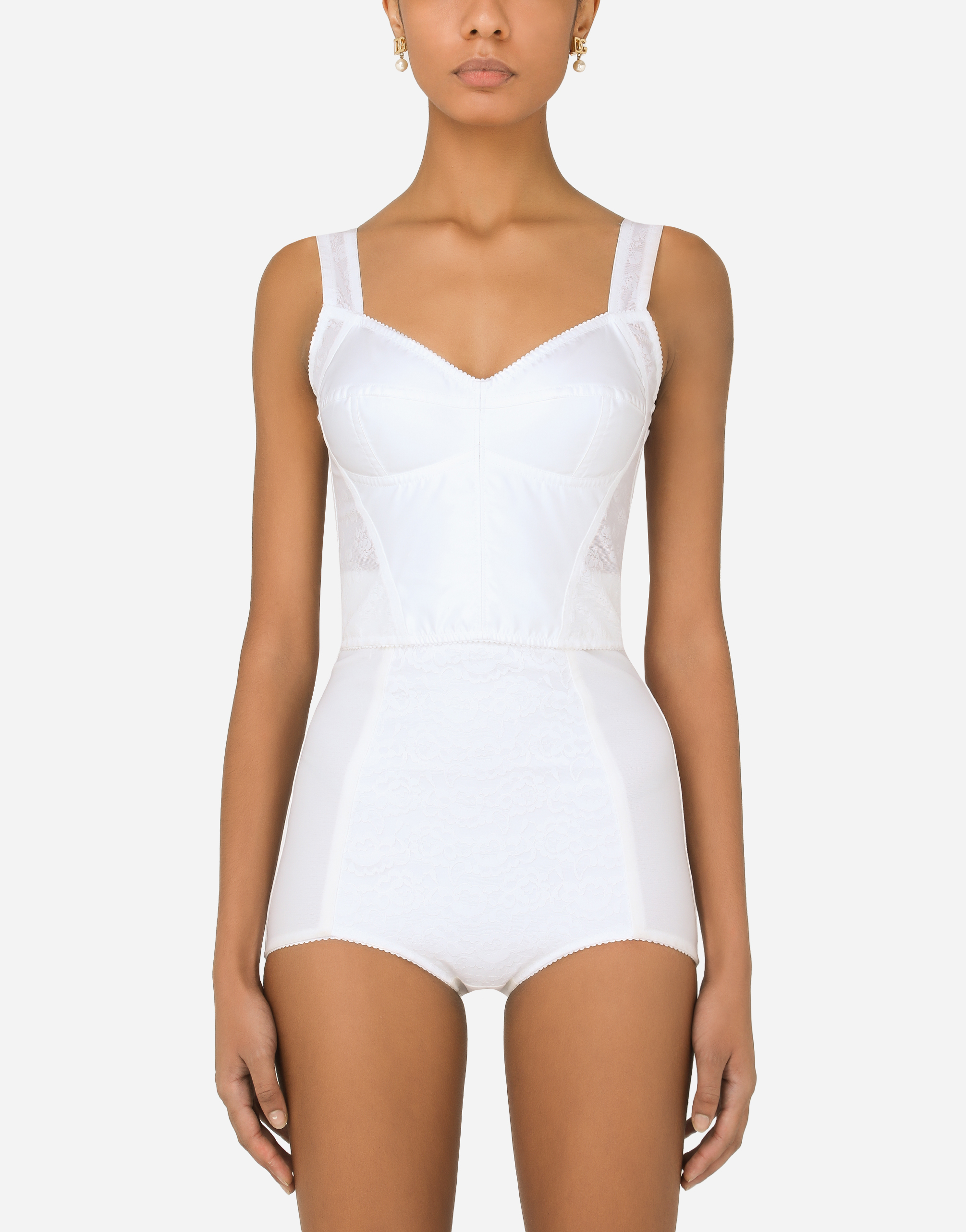 Shop Dolce & Gabbana Corset Top In White