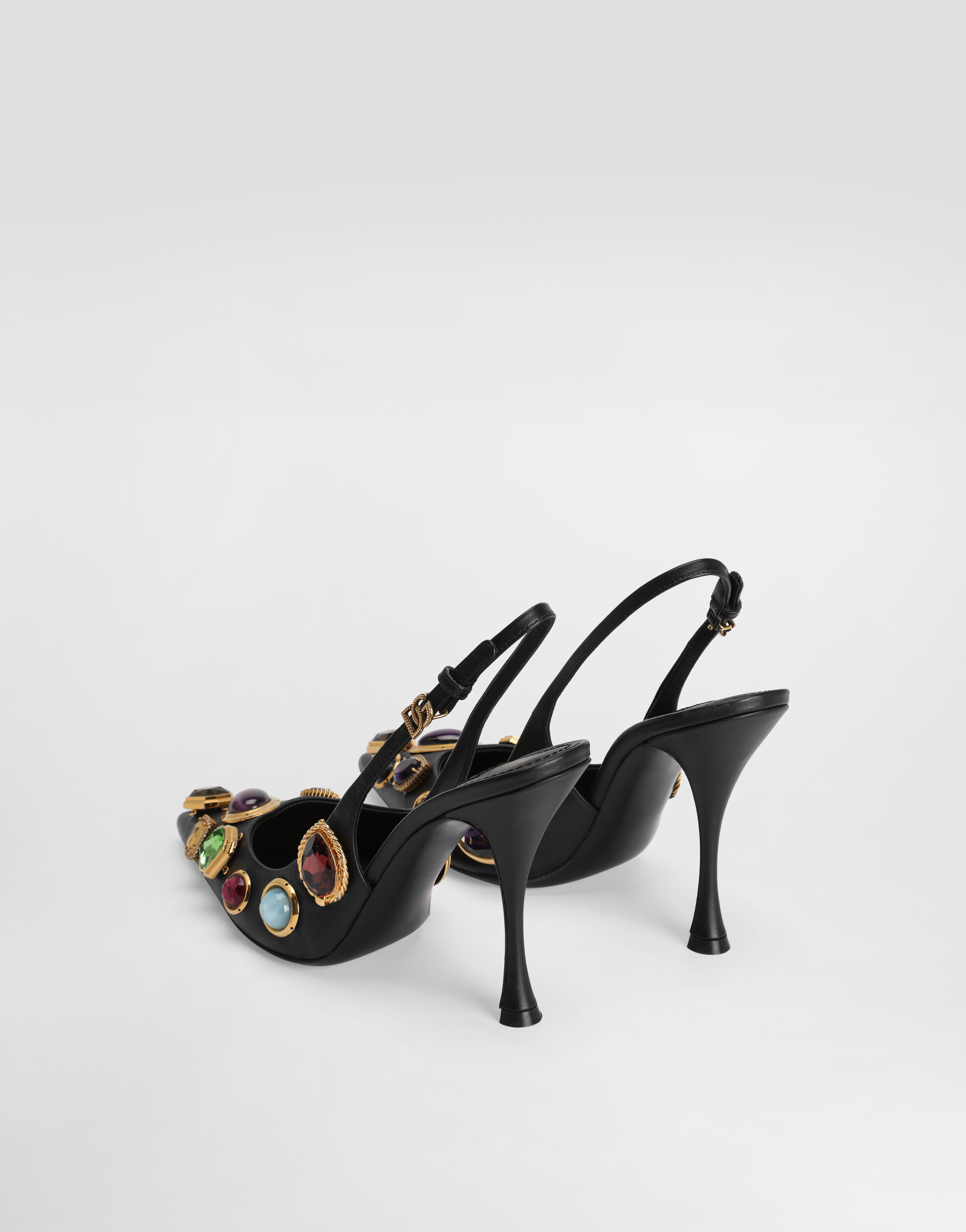 Slingback with stone embroidery