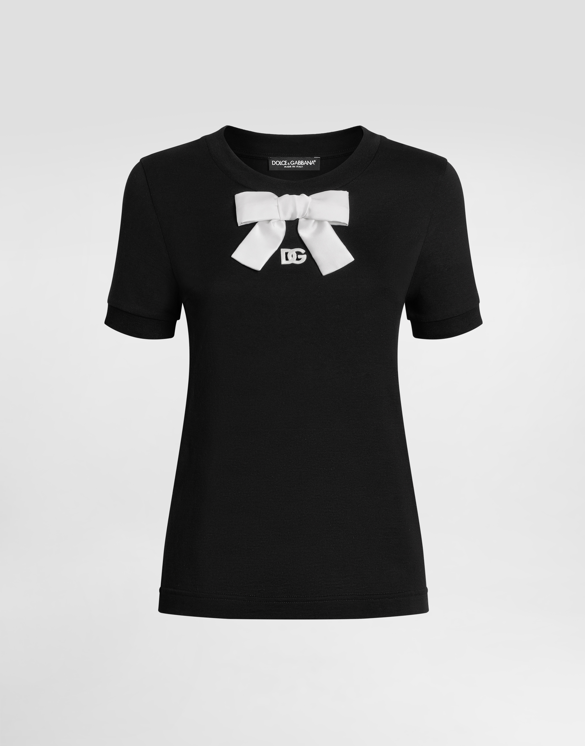 Jersey t-shirt with DG embroidery and bow