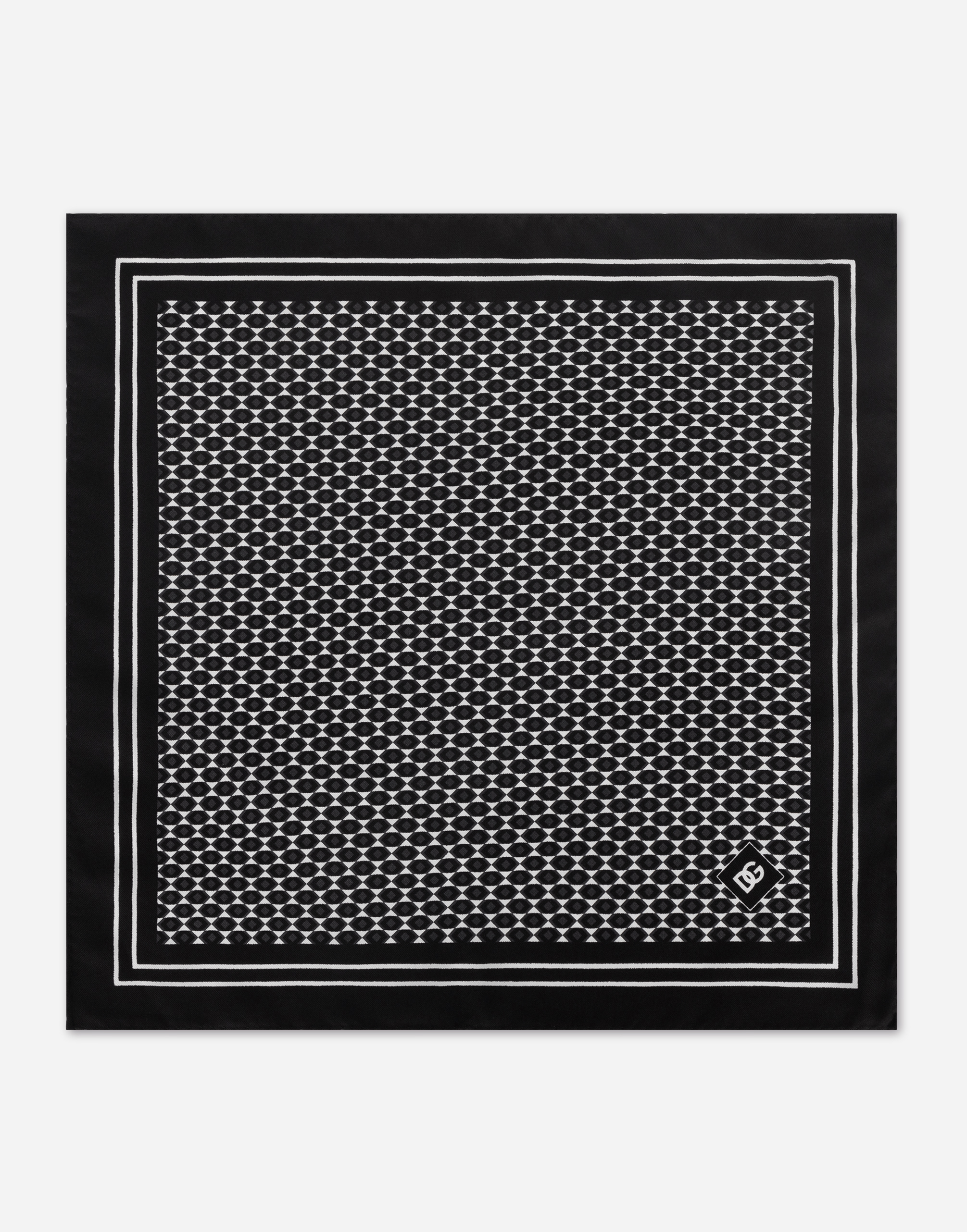 DOLCE & GABBANA PRINTED SILK POCKET SQUARE