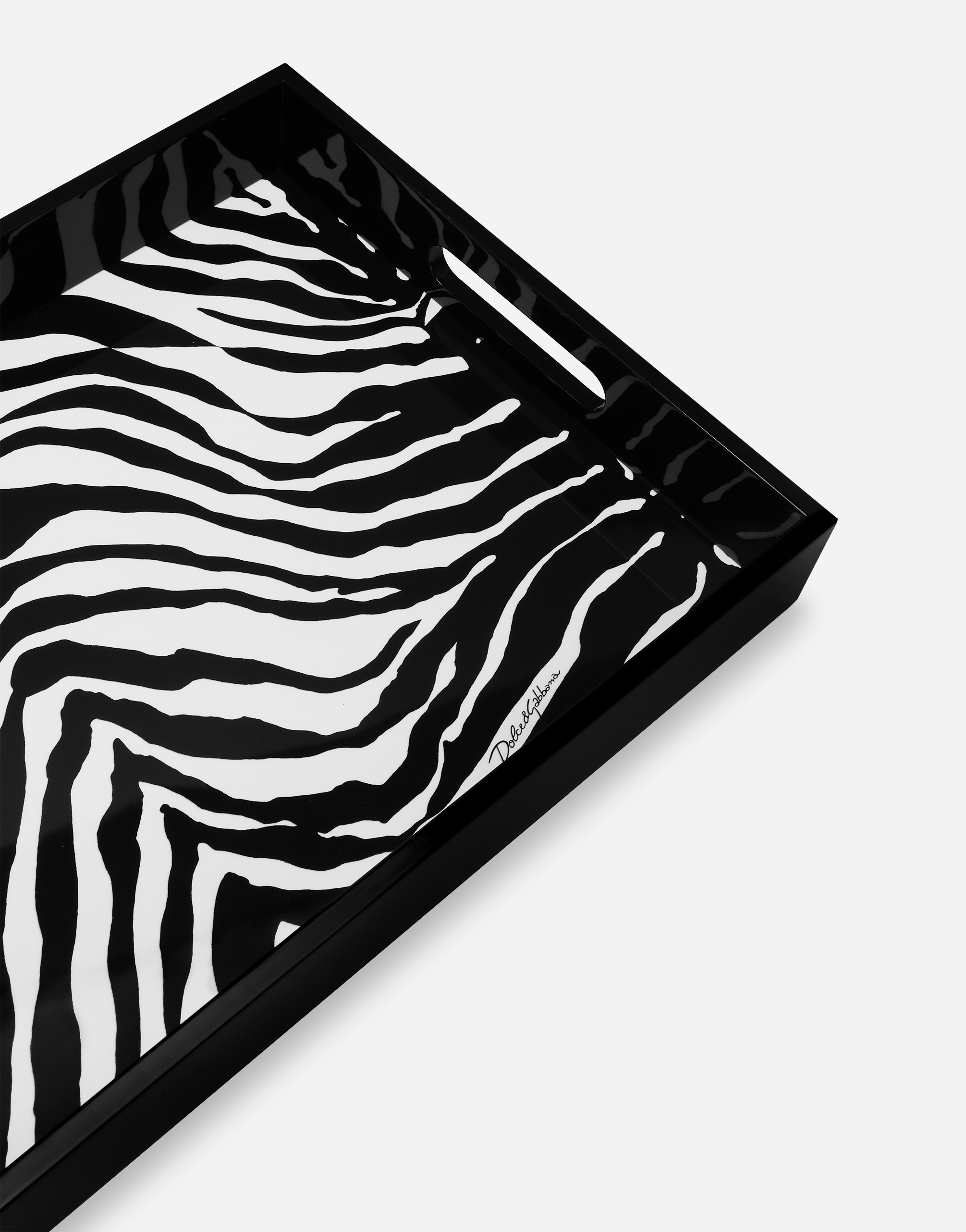 Dolce & Gabbana Wooden Tray In Multicolor