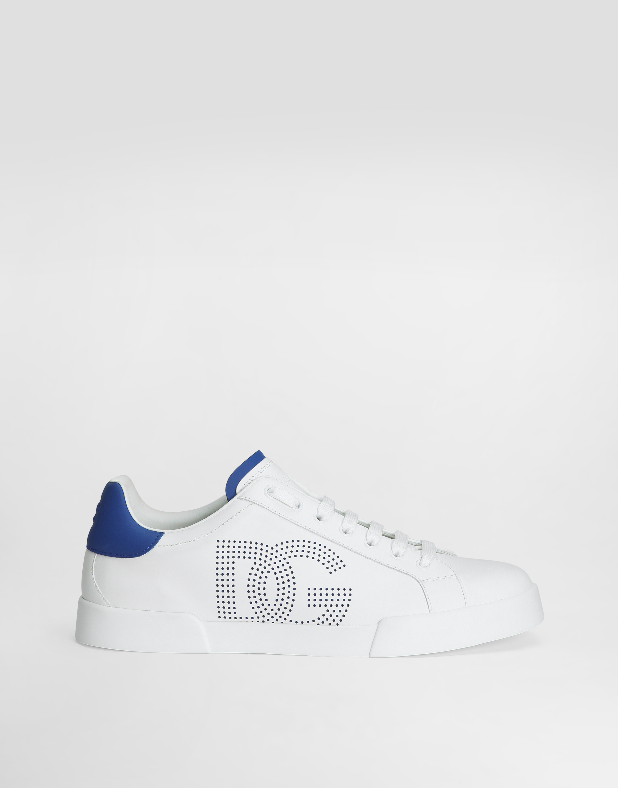 Dolce & Gabbana Printed Calfskin Nappa Strobel Portofino Light Sneakers - Man Sneakers Blue