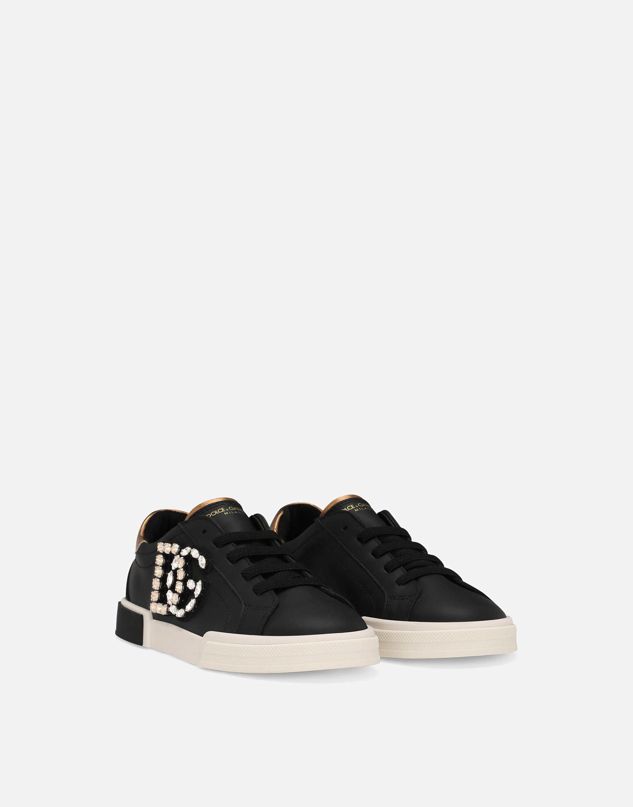  Dolce & Gabbana Dolce & Gabbana Calfskin Portofino Vintage Low-top Sneakers With Dg Logo - Woman Shoes (27-40) Multi-colored Leather 29 