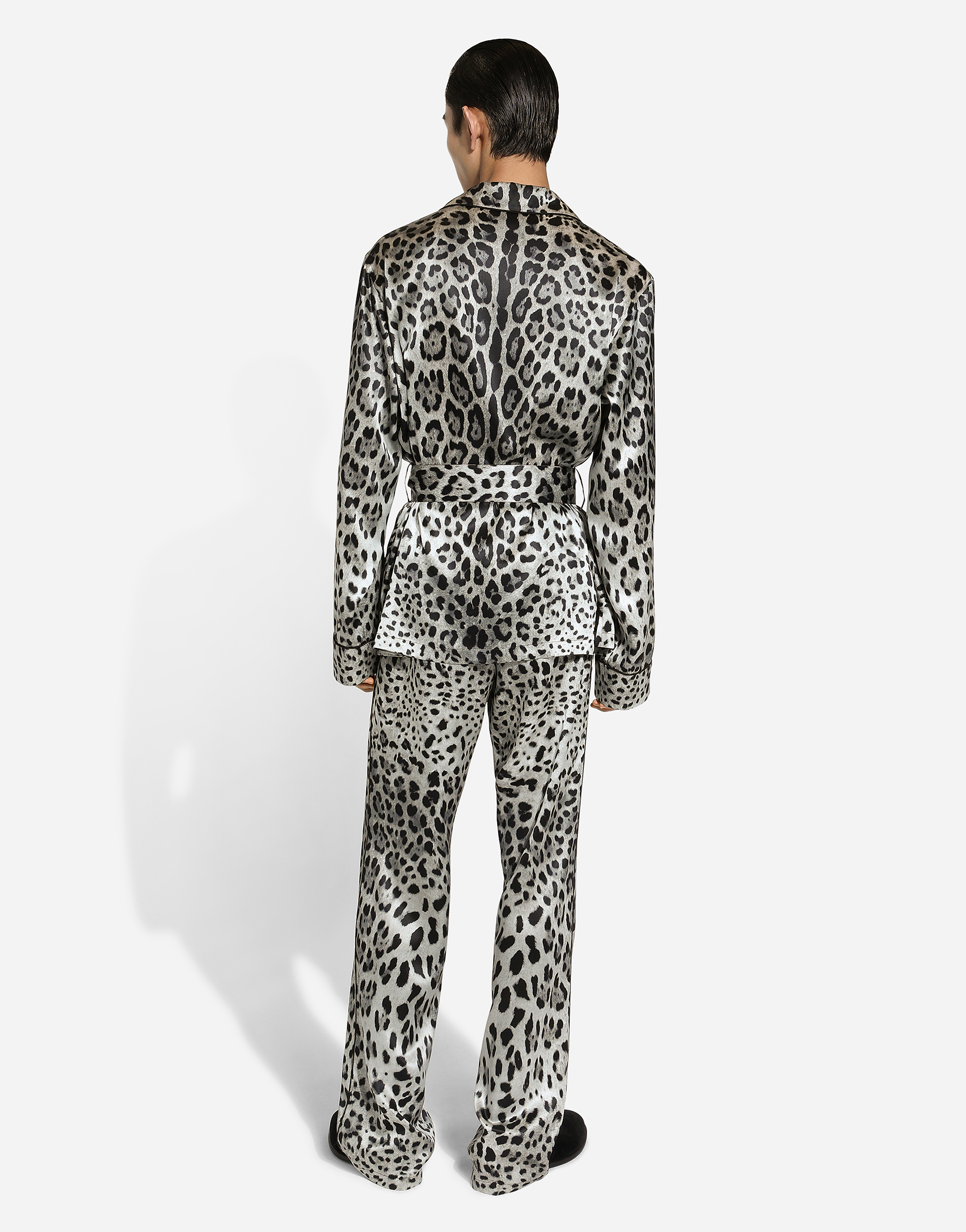 Dolce & Gabbana Lounge-hose Aus Seide Mit Animal-print In Print
