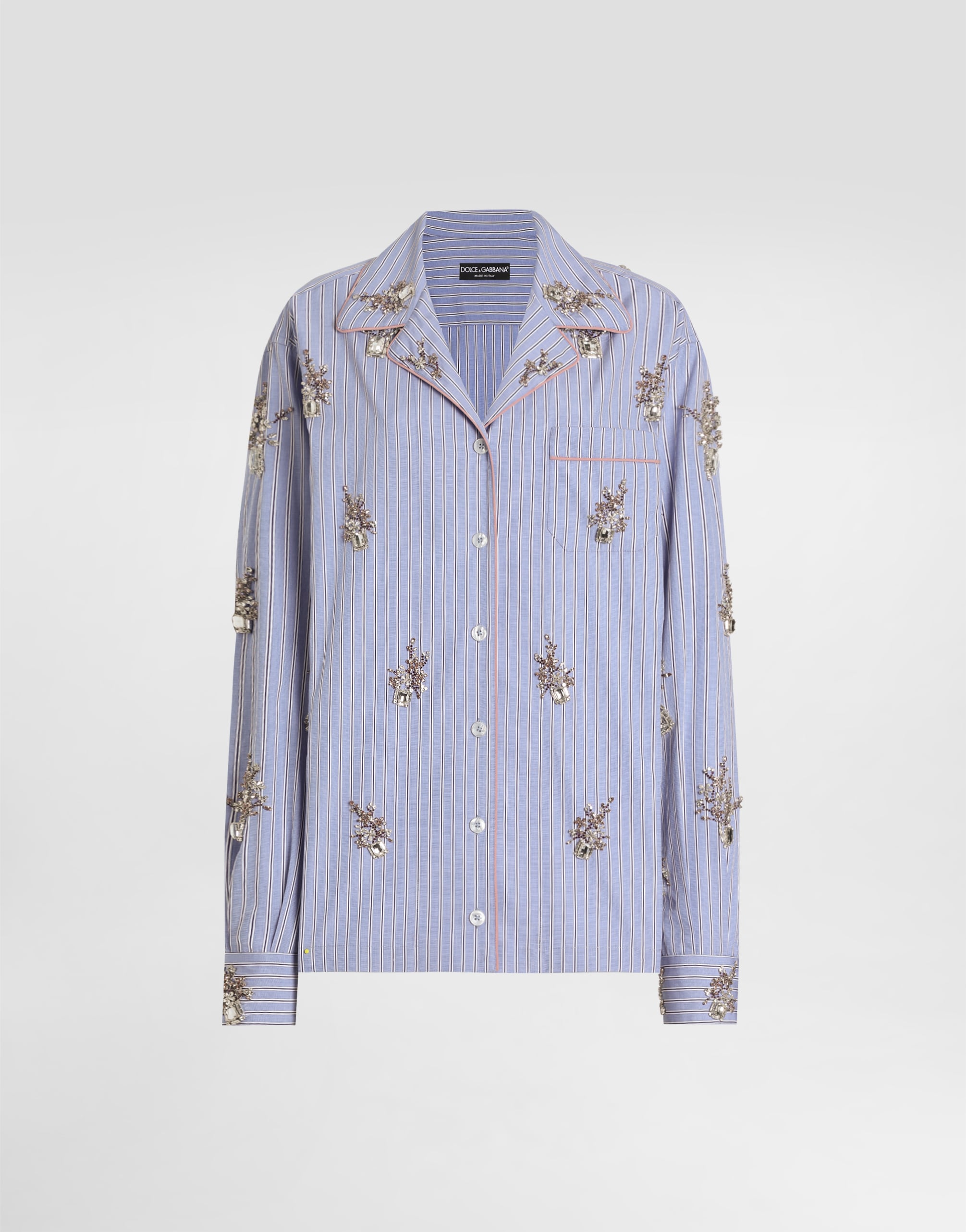 マルチカラーのウィメンズ Cotton shirt with crystal flower