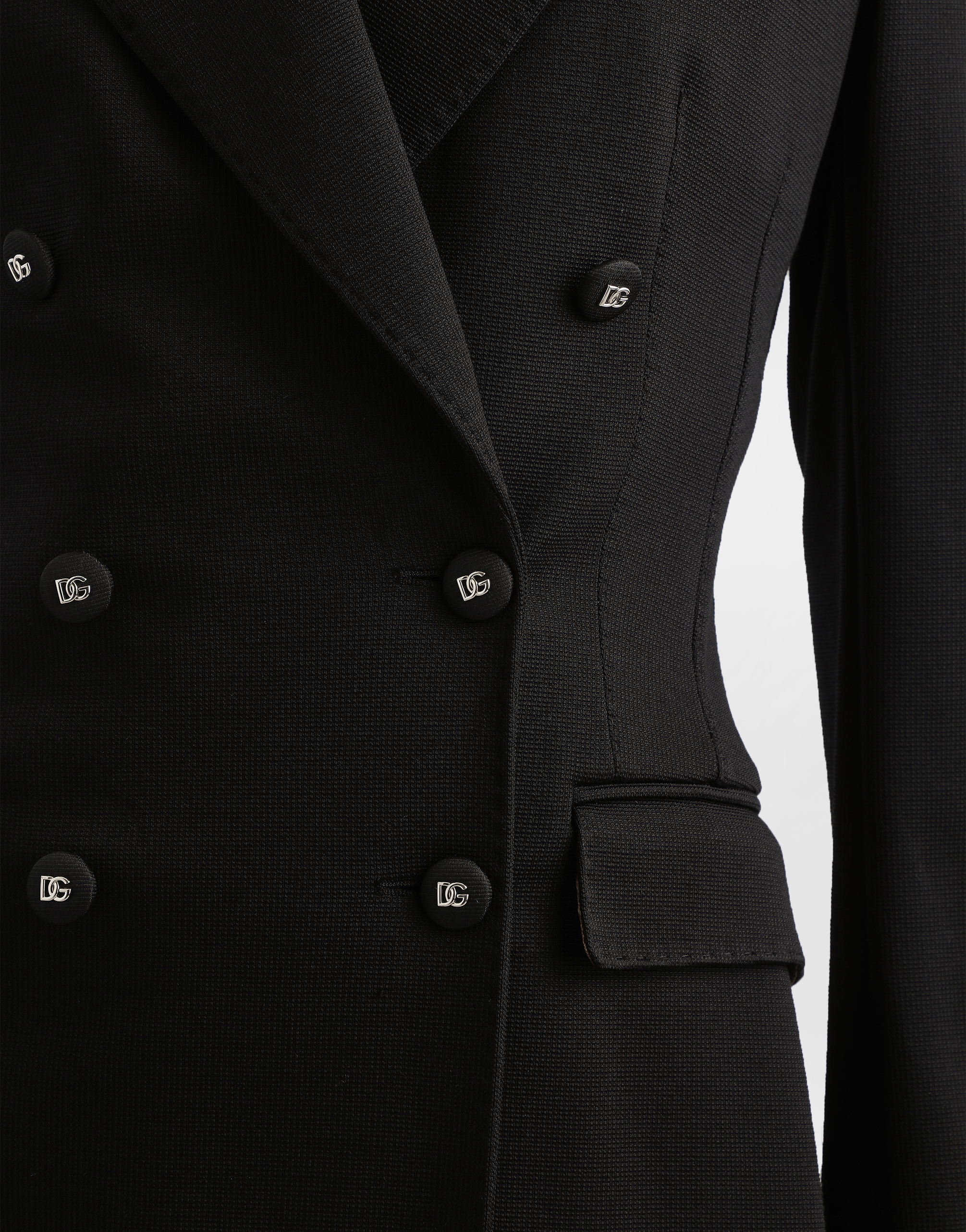 Double-breasted Milano rib jacket