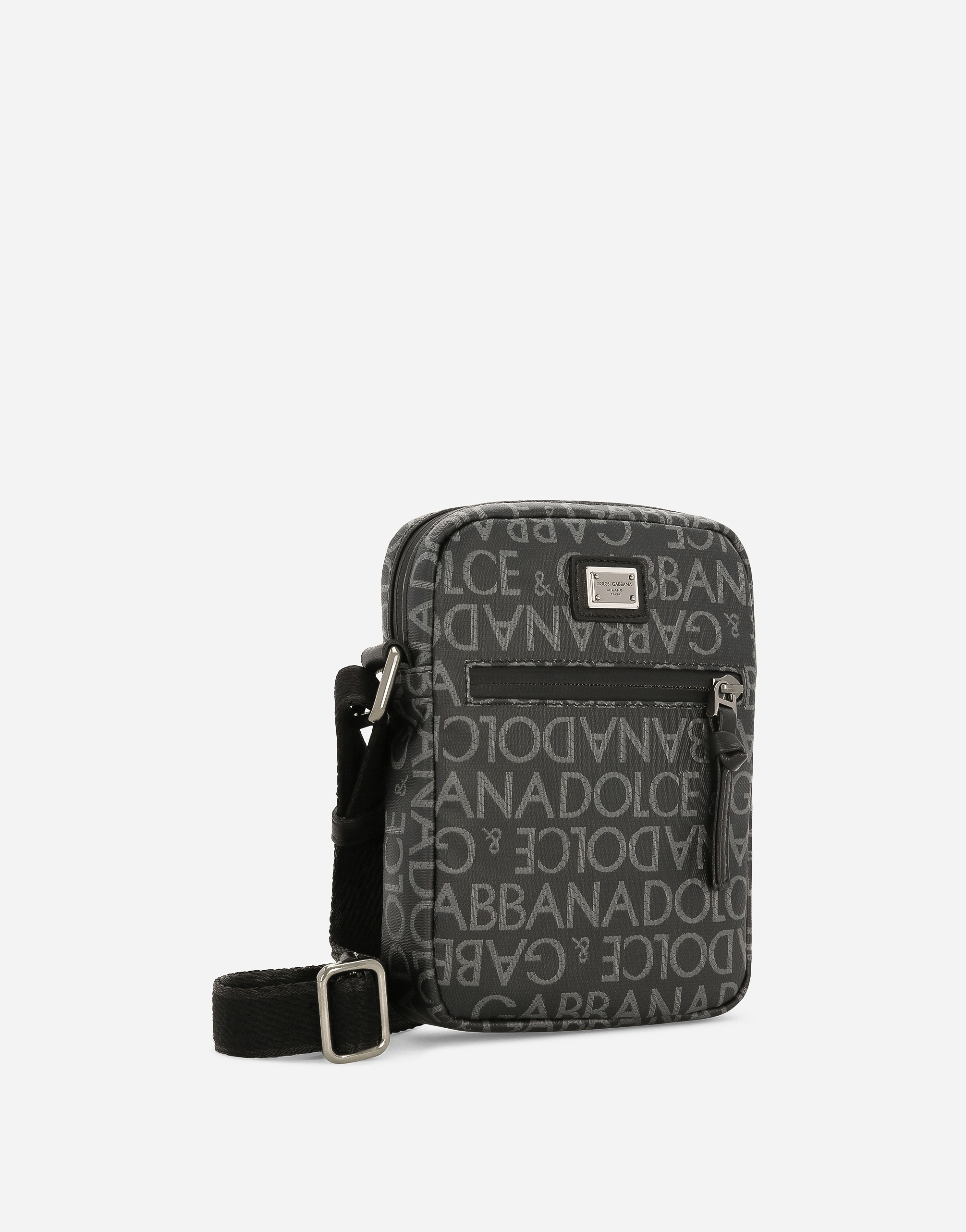 DOLCE & GABBANA CROSSBODY BAG WITH ALL-OVER JACQUARD LOGO