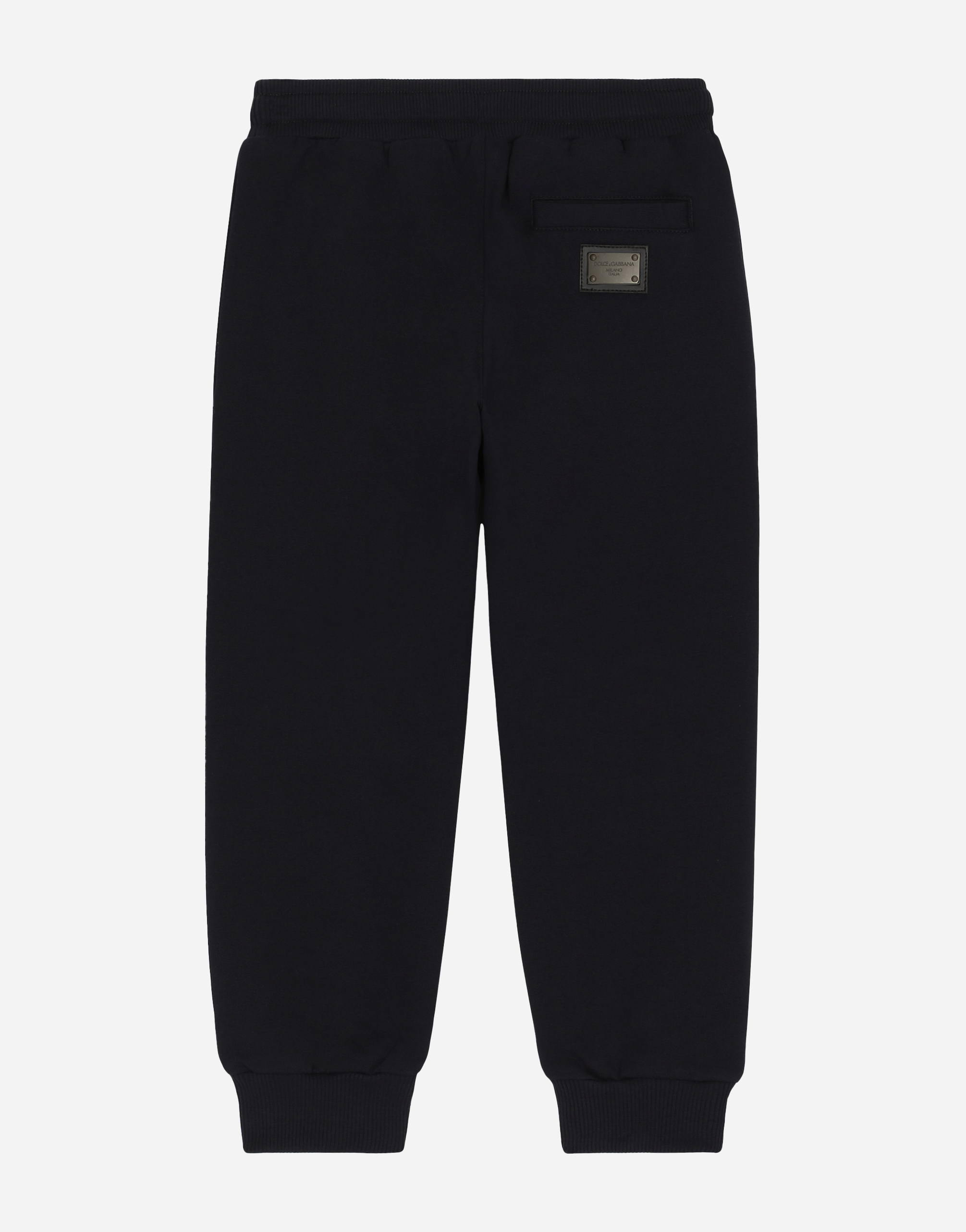 Shop Dolce & Gabbana Jersey Jogging Pants With Logo Tag In Blue