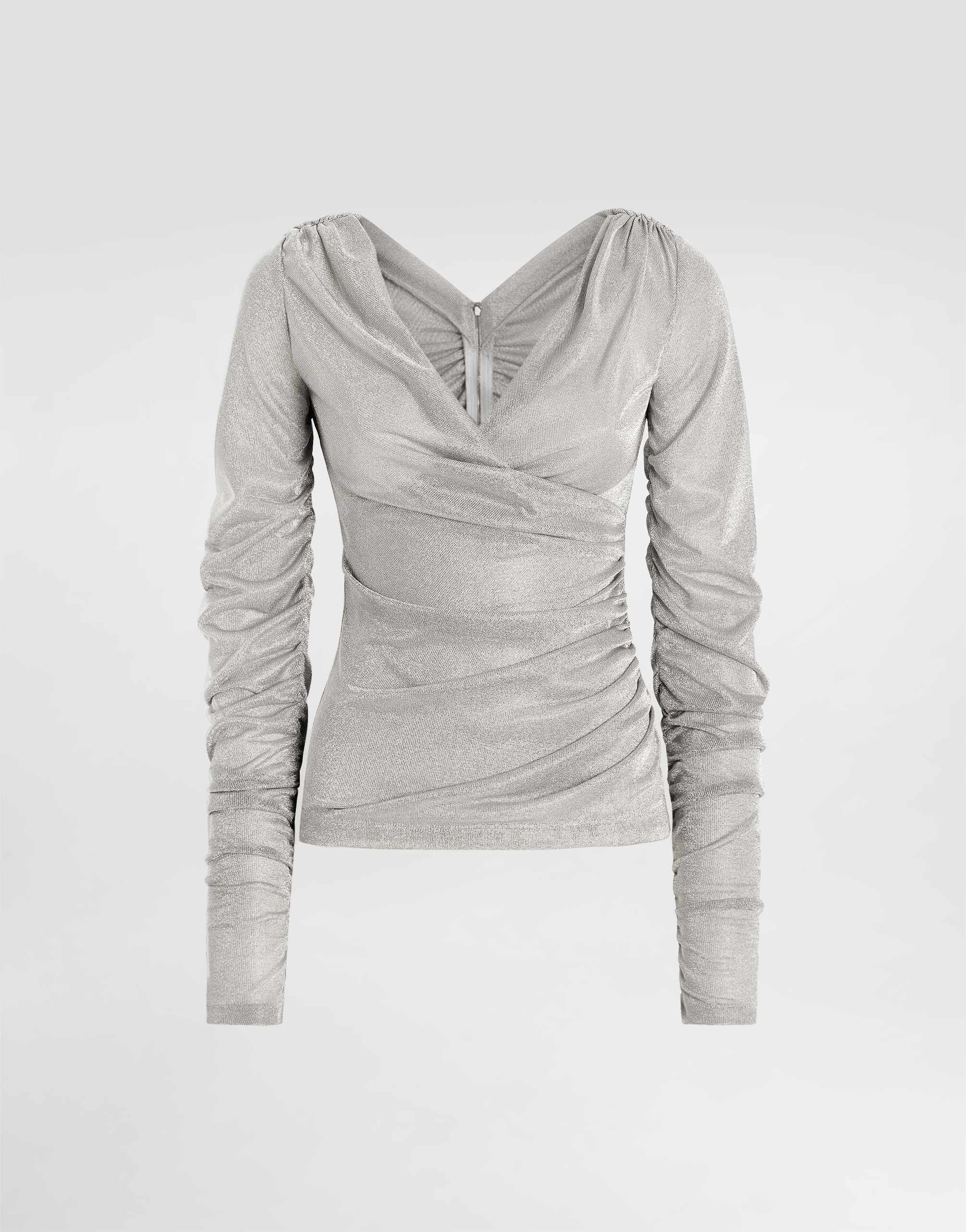 Lamé jersey top in Silver for Women | Dolce&Gabbana® US