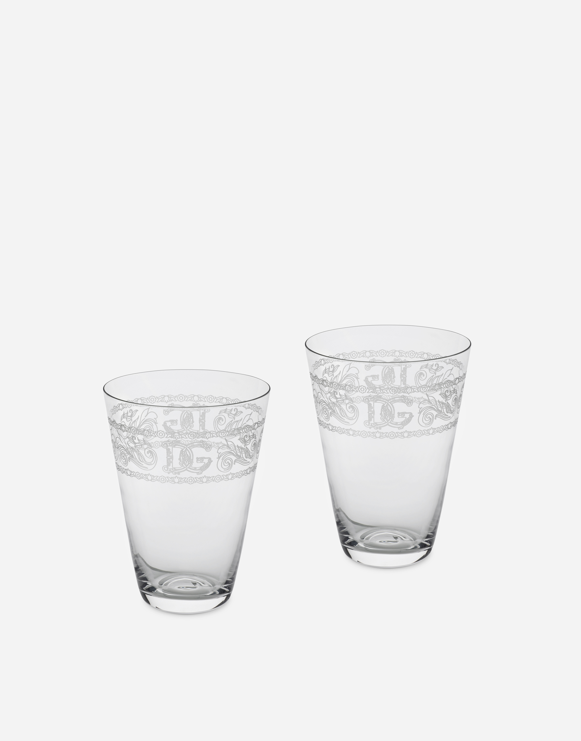 Dolce & Gabbana Set 2 Water Glasses In Multicolor