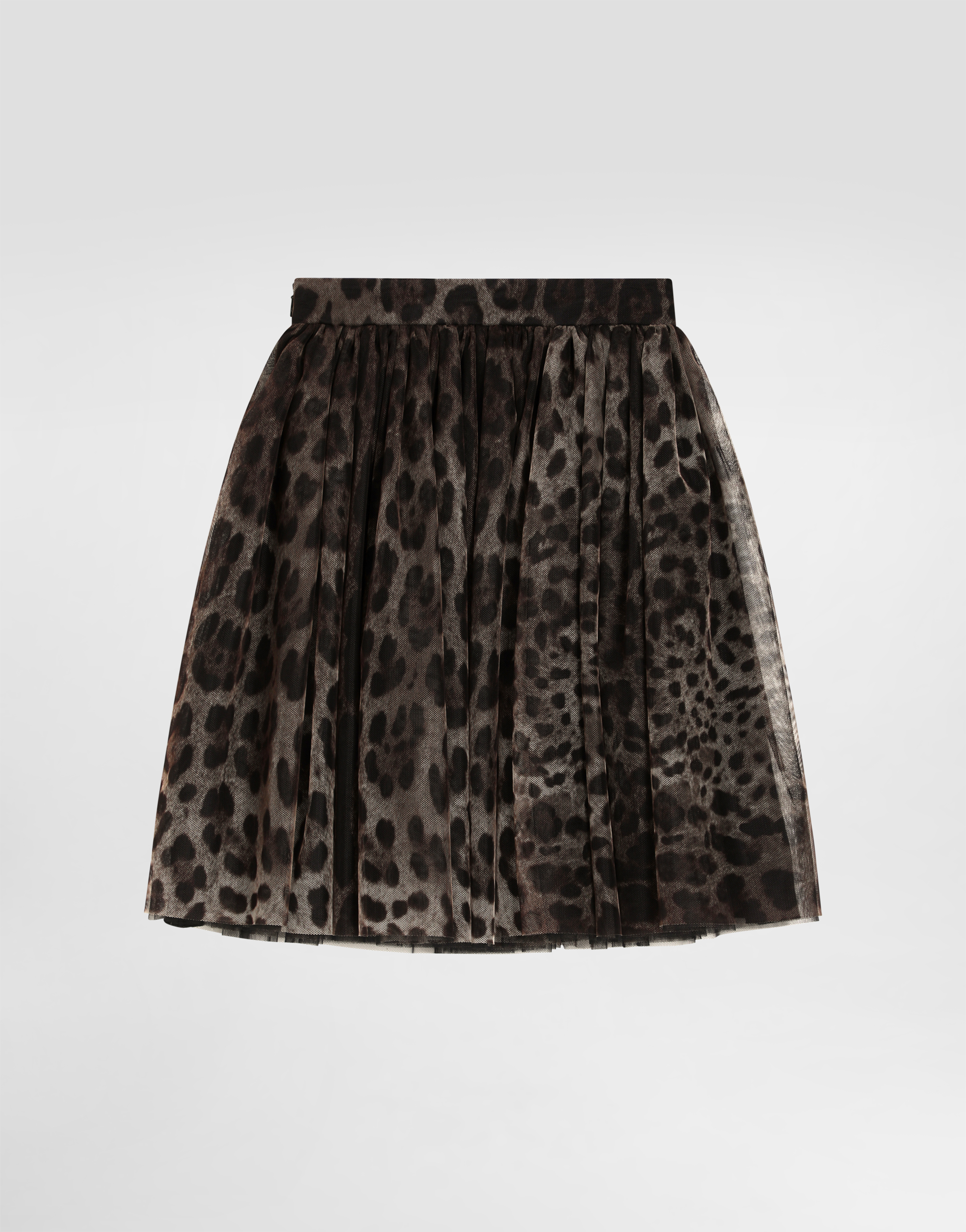Leopard-print tulle skirt
