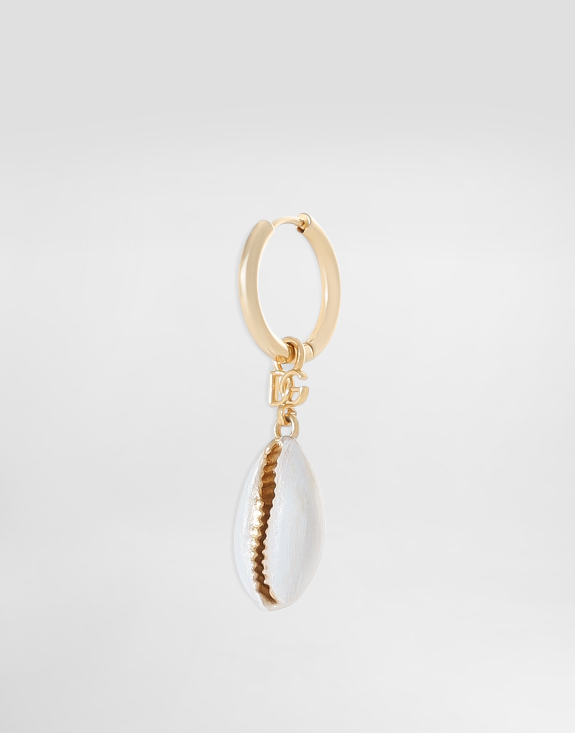 Creole single earring with shell