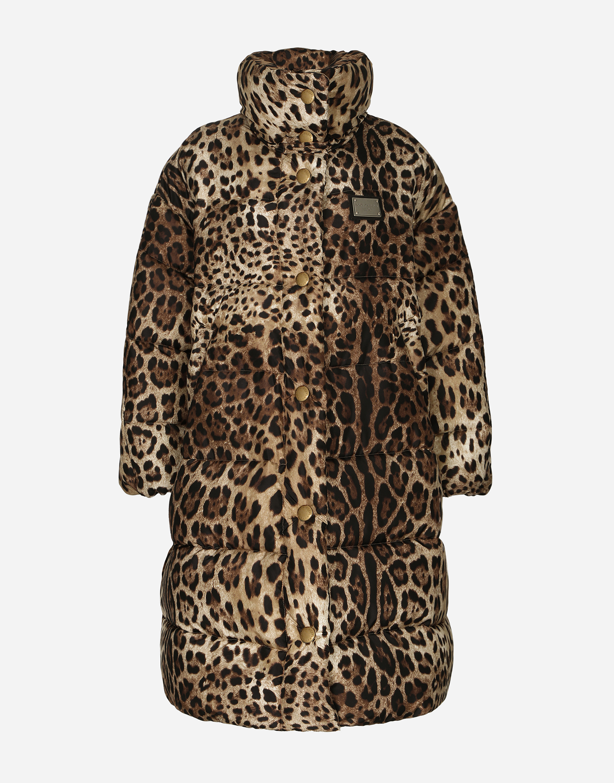 DOLCE & GABBANA LONG LEOPARD-PRINT NYLON JACKET