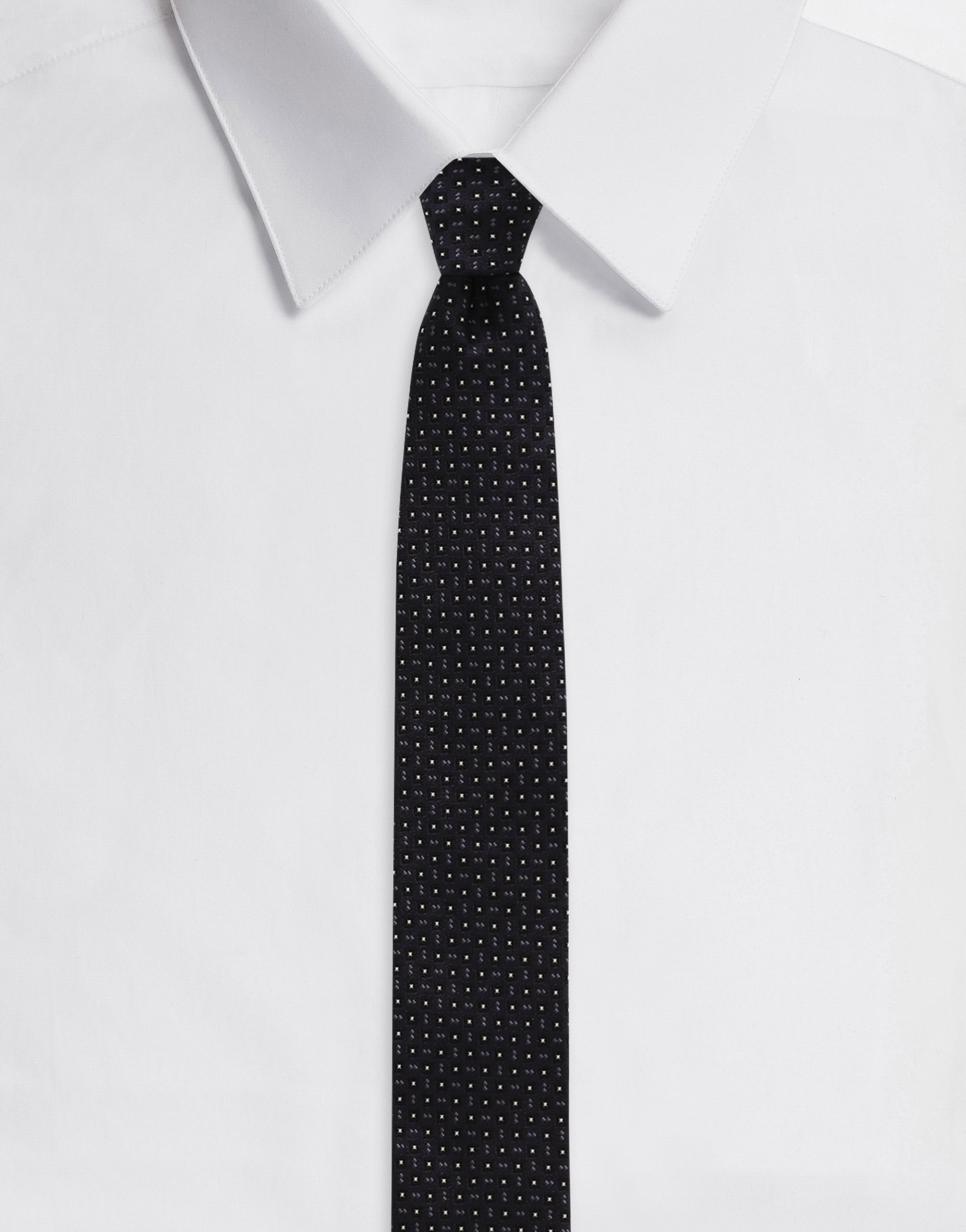 Dolce & Gabbana Patterned-jacquard Silk Tie In Blue