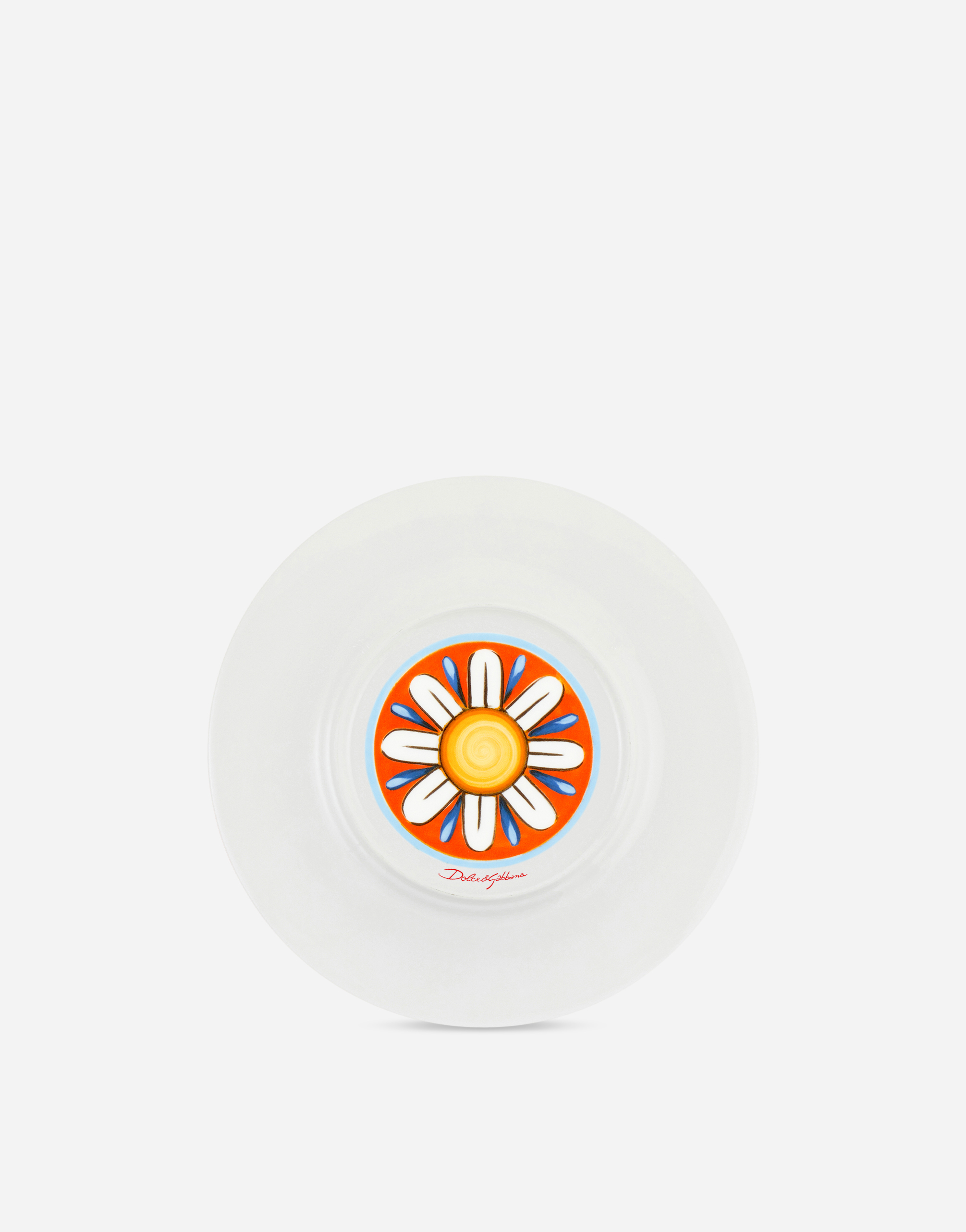 Dolce & Gabbana Set 2 Dessert Plates In Fine Porcelain Multicolor Unisex Onesize In Multicolor
