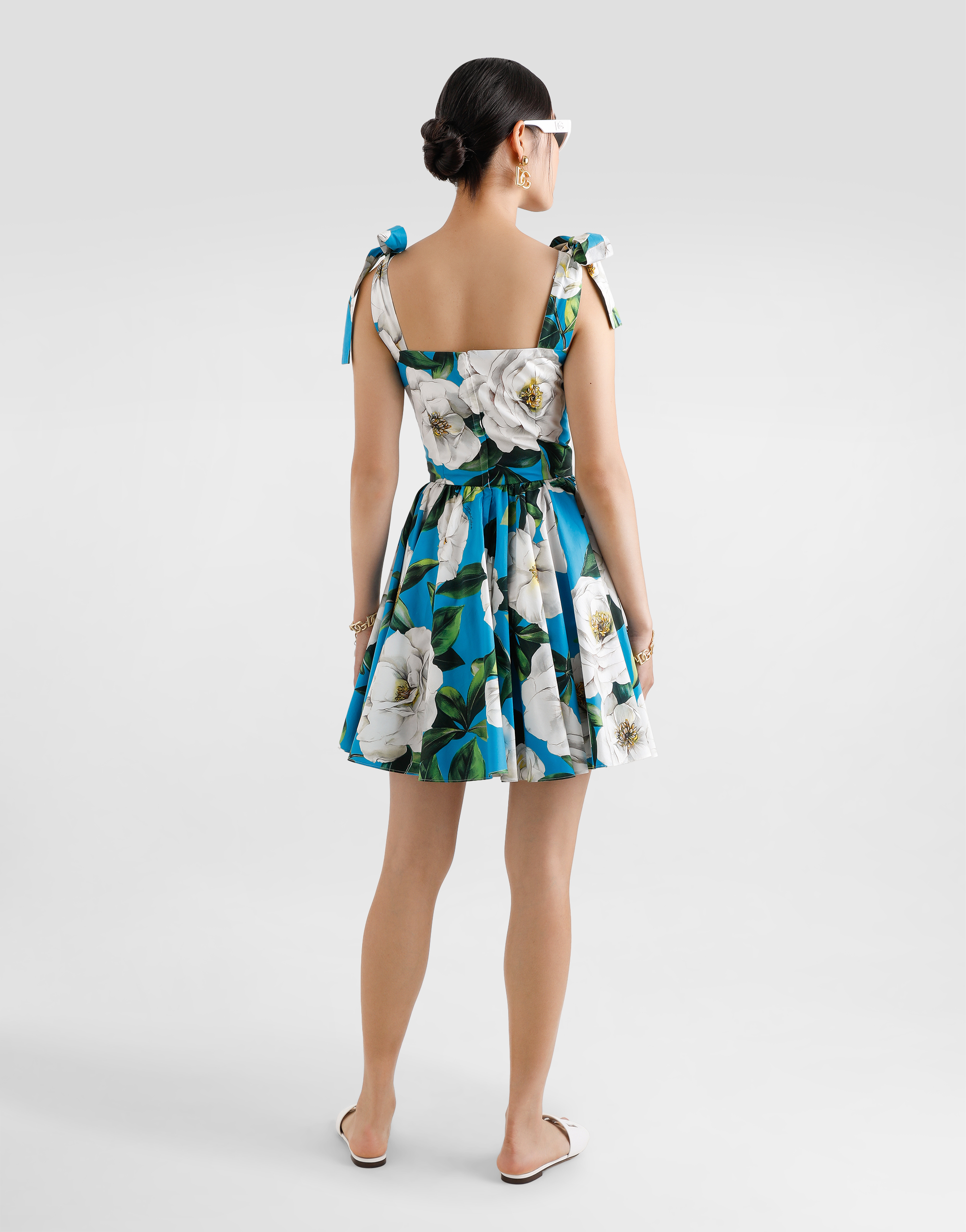 Dolce & Gabbana Minidress With Floral Print In Print