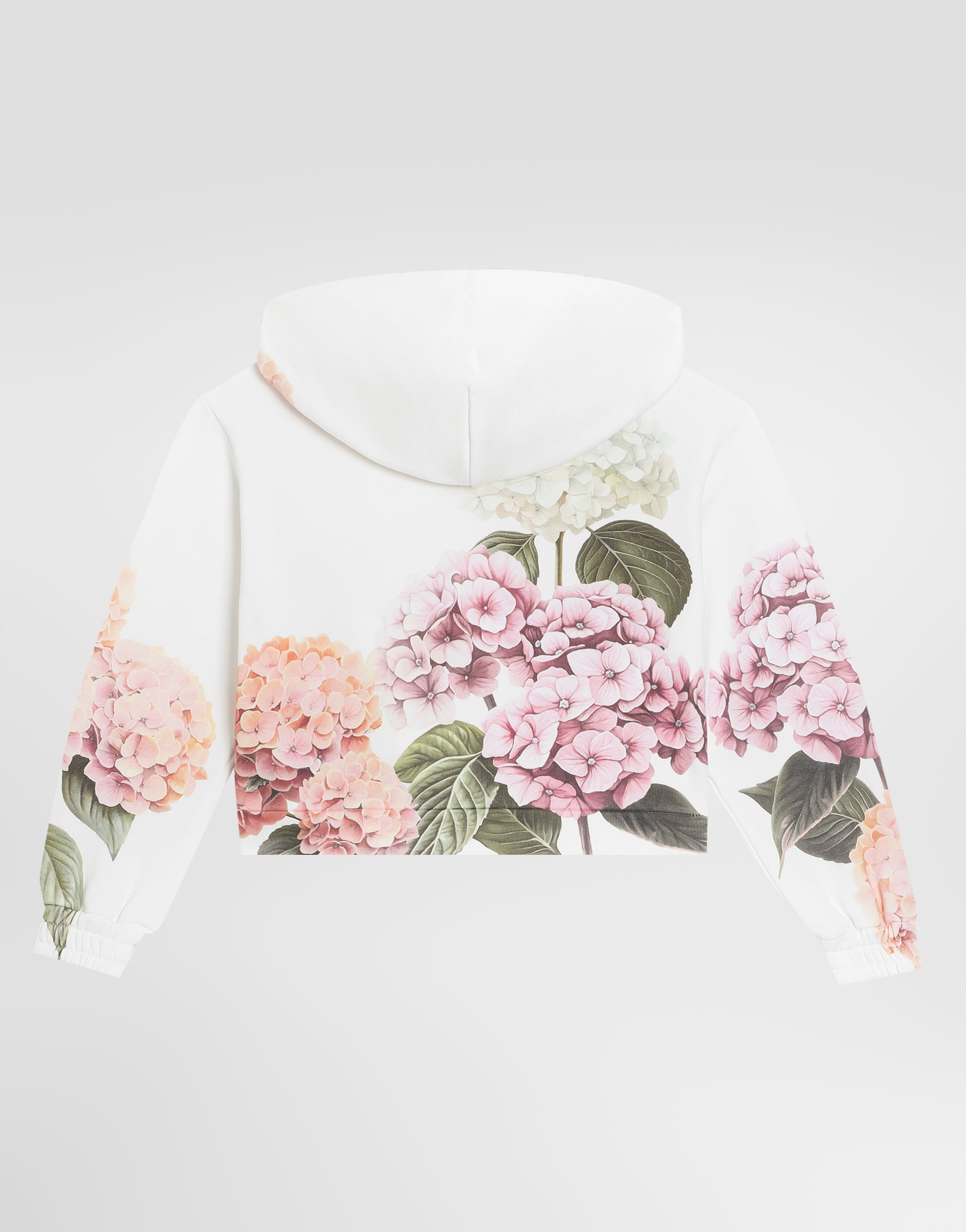  Dolce & Gabbana Dolce & Gabbana Hydrangea-print Hooded Sweatshirt With Patch - Woman T-shirts And Sweatshirts White 6 Years 