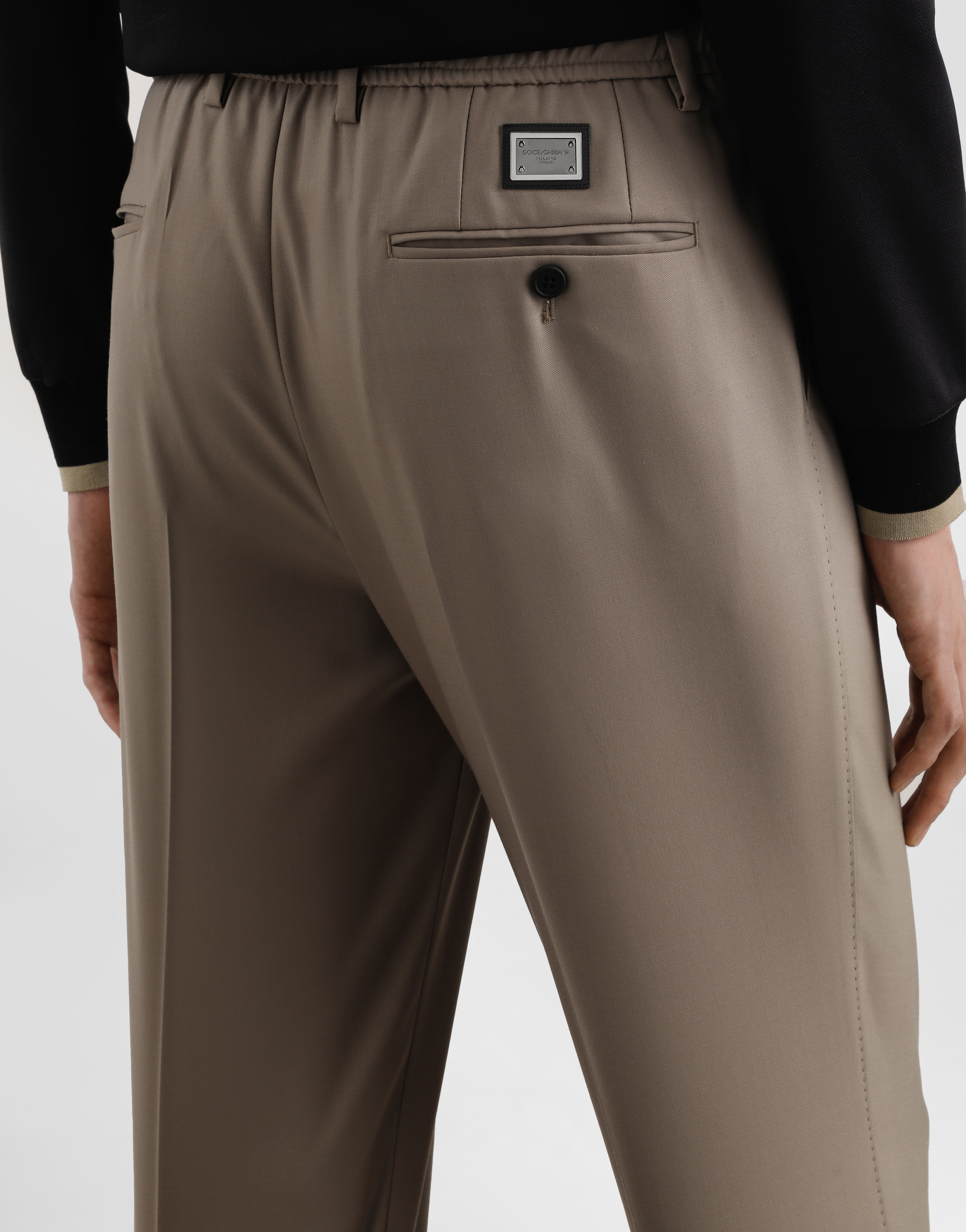 Double-fold wool canvas trousers