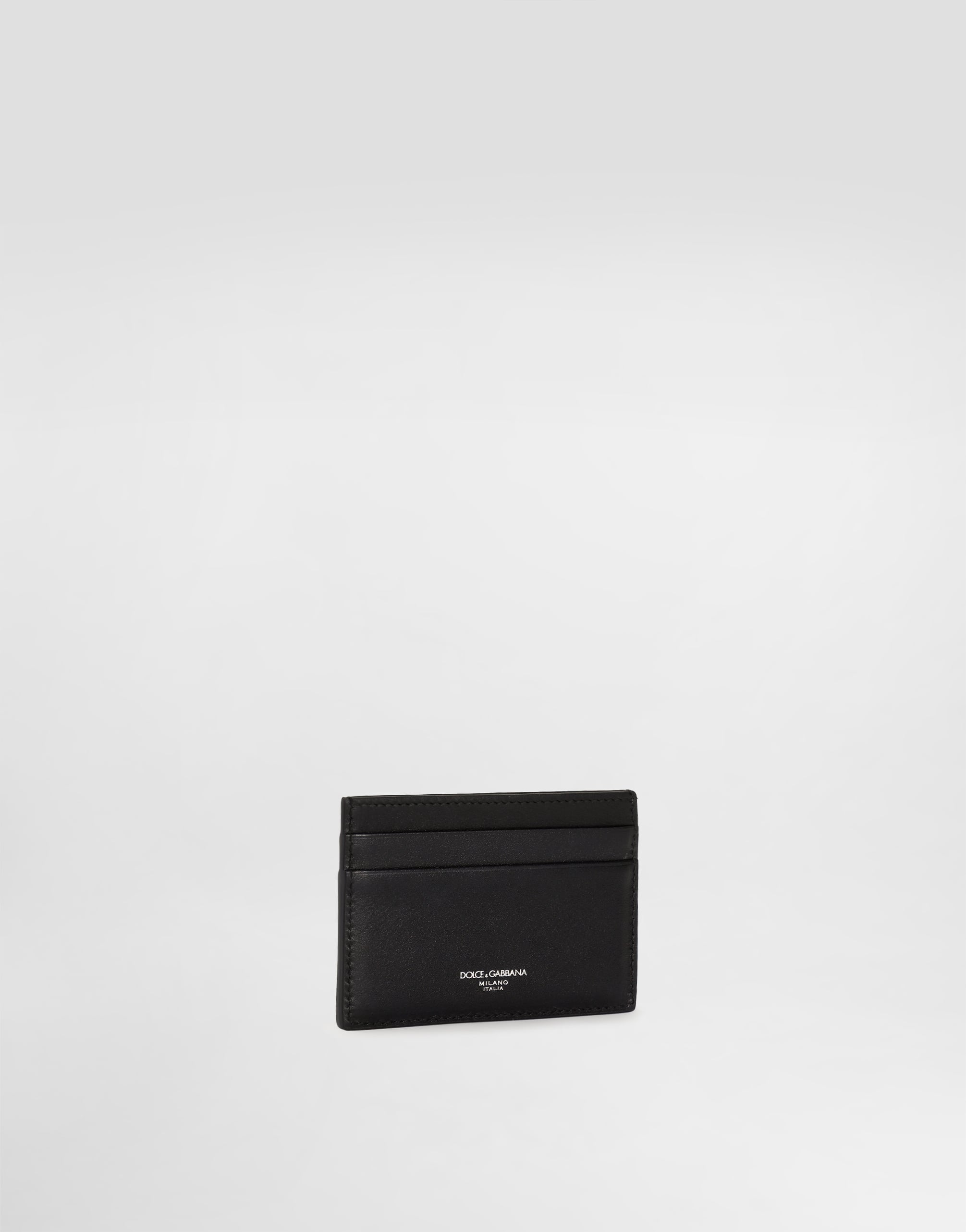  Dolce & Gabbana Dolce & Gabbana Woven Plongé Calfskin Card Holder - Man Wallets And Small Leather Goods Black Onesize 