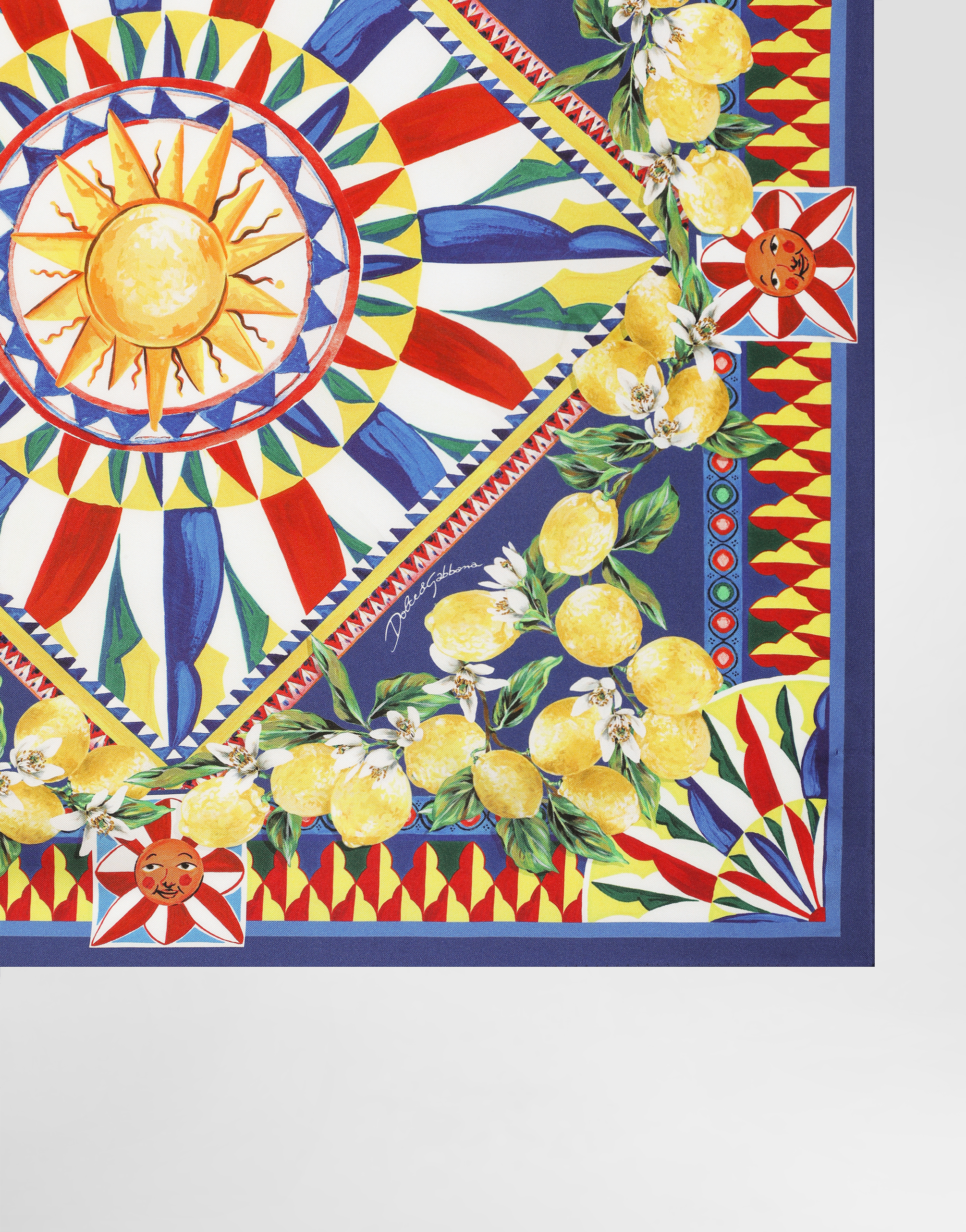  Dolce & Gabbana Foulard 70x70 En Twill De Soie à Imprimé Carretto - Homme Echarpes Et Foulards Multicolor Pz 