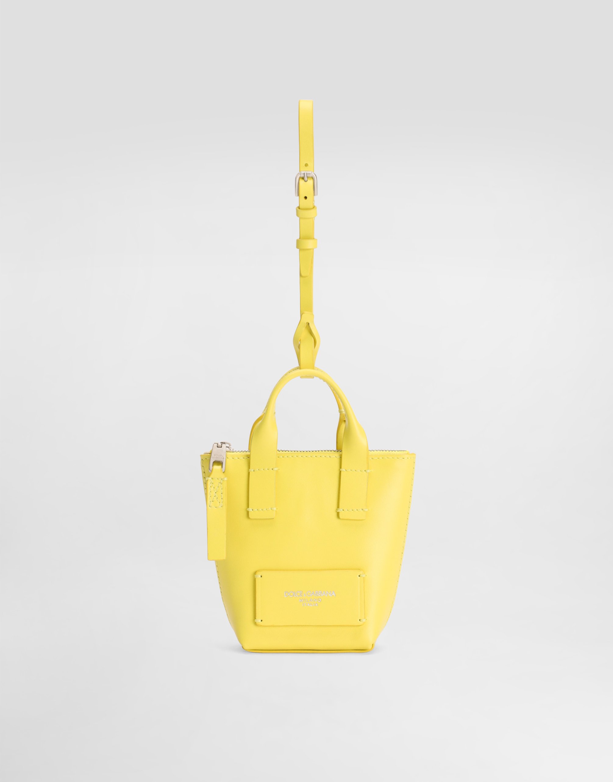 Dolce & Gabbana Adamo Crossbody Minibag In Calfskin - Man Crossbody Bags Yellow Leather Onesize