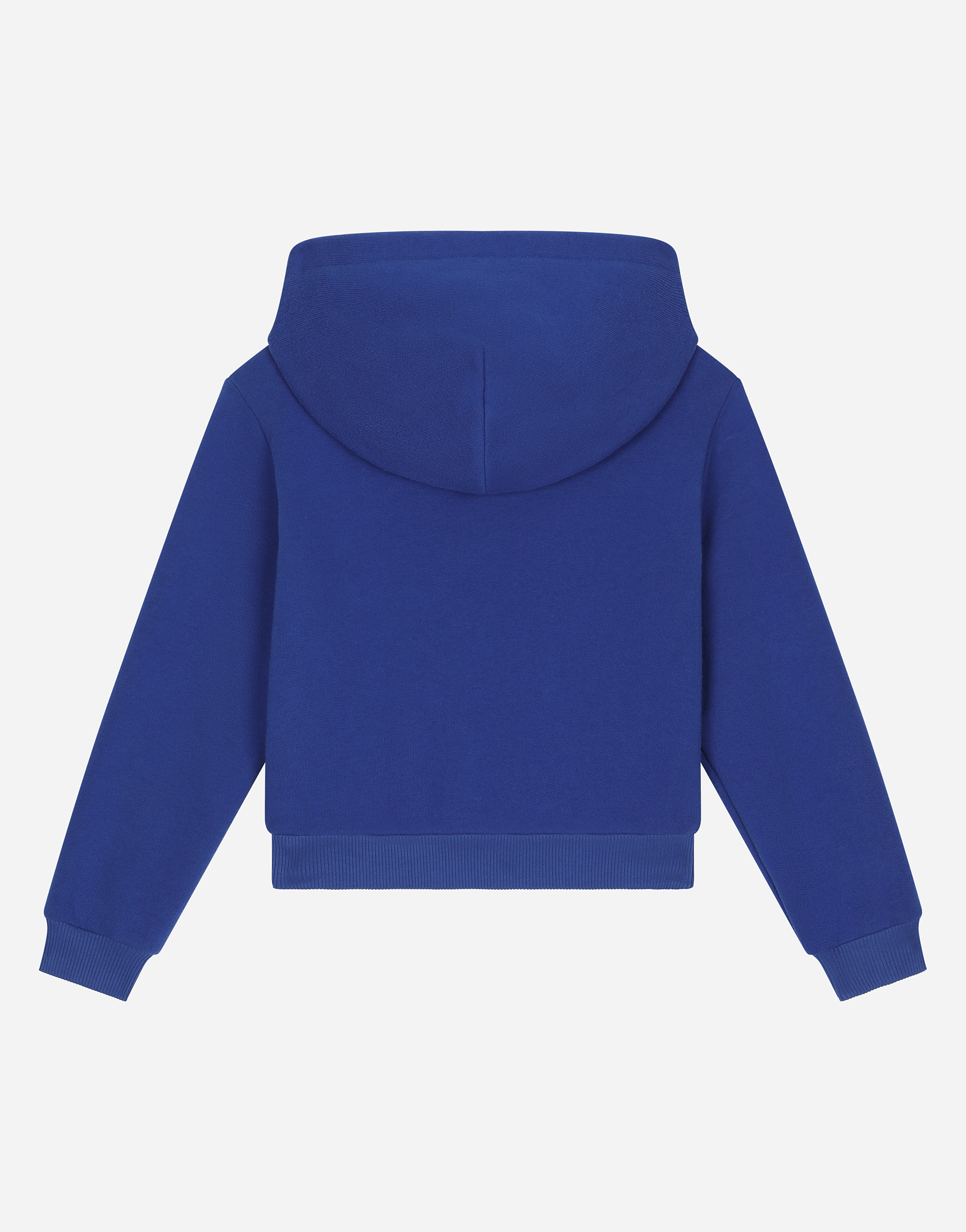 Dolce & Gabbana Zip-up Hoodie With Logo Tag In Blue