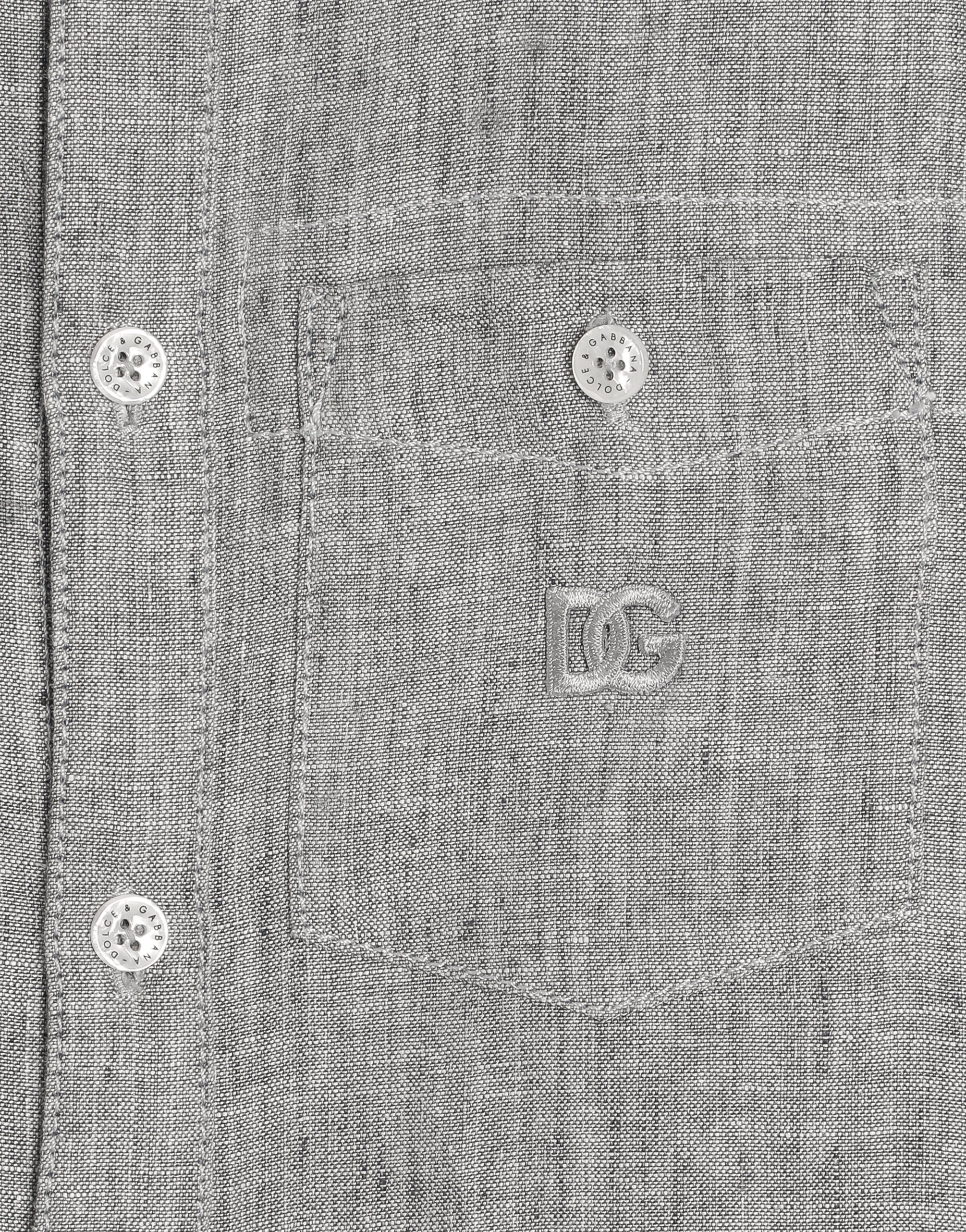 Washed linen canvas shirt