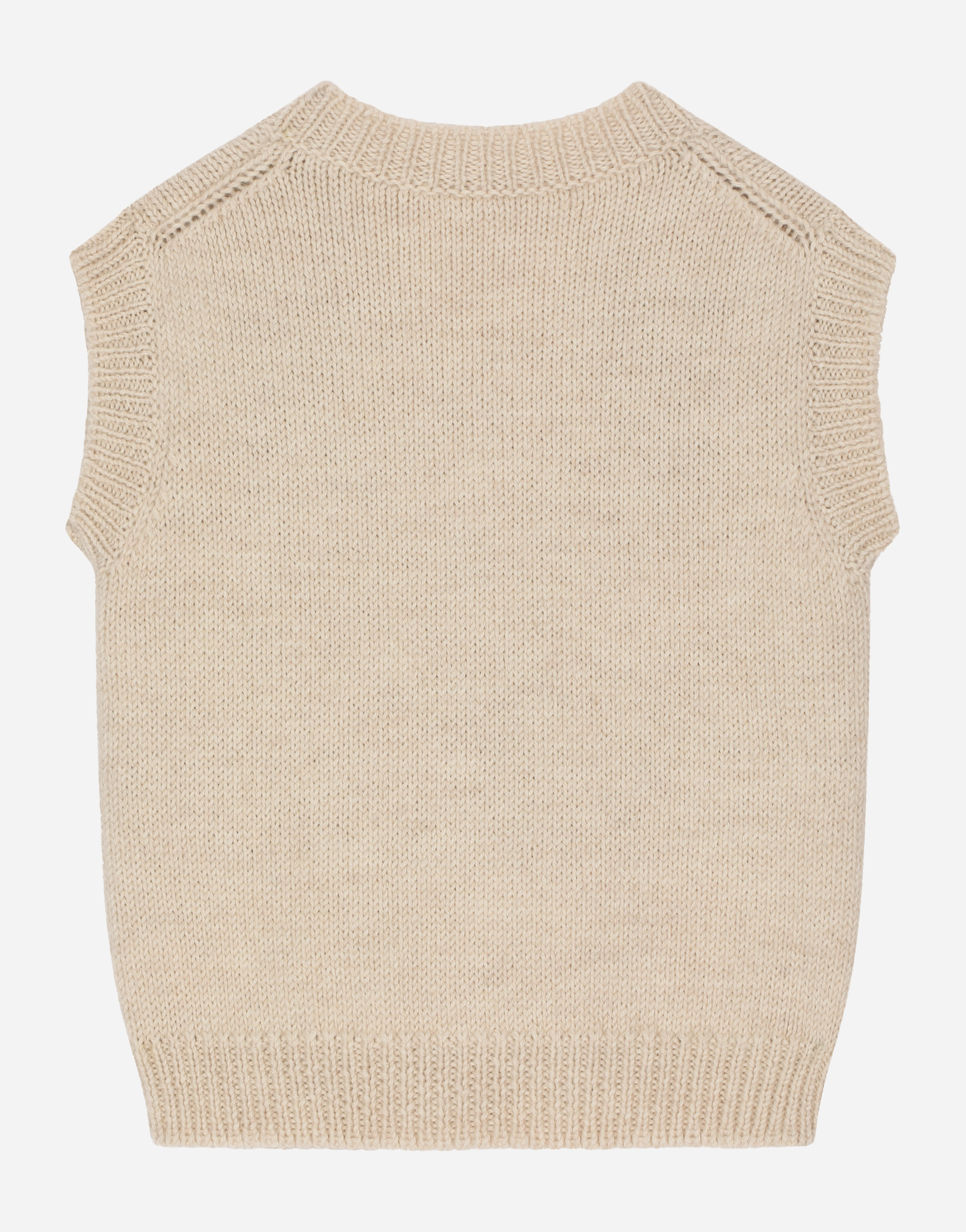 DOLCE & GABBANA WOOL KNIT VEST WITH INTARSIA