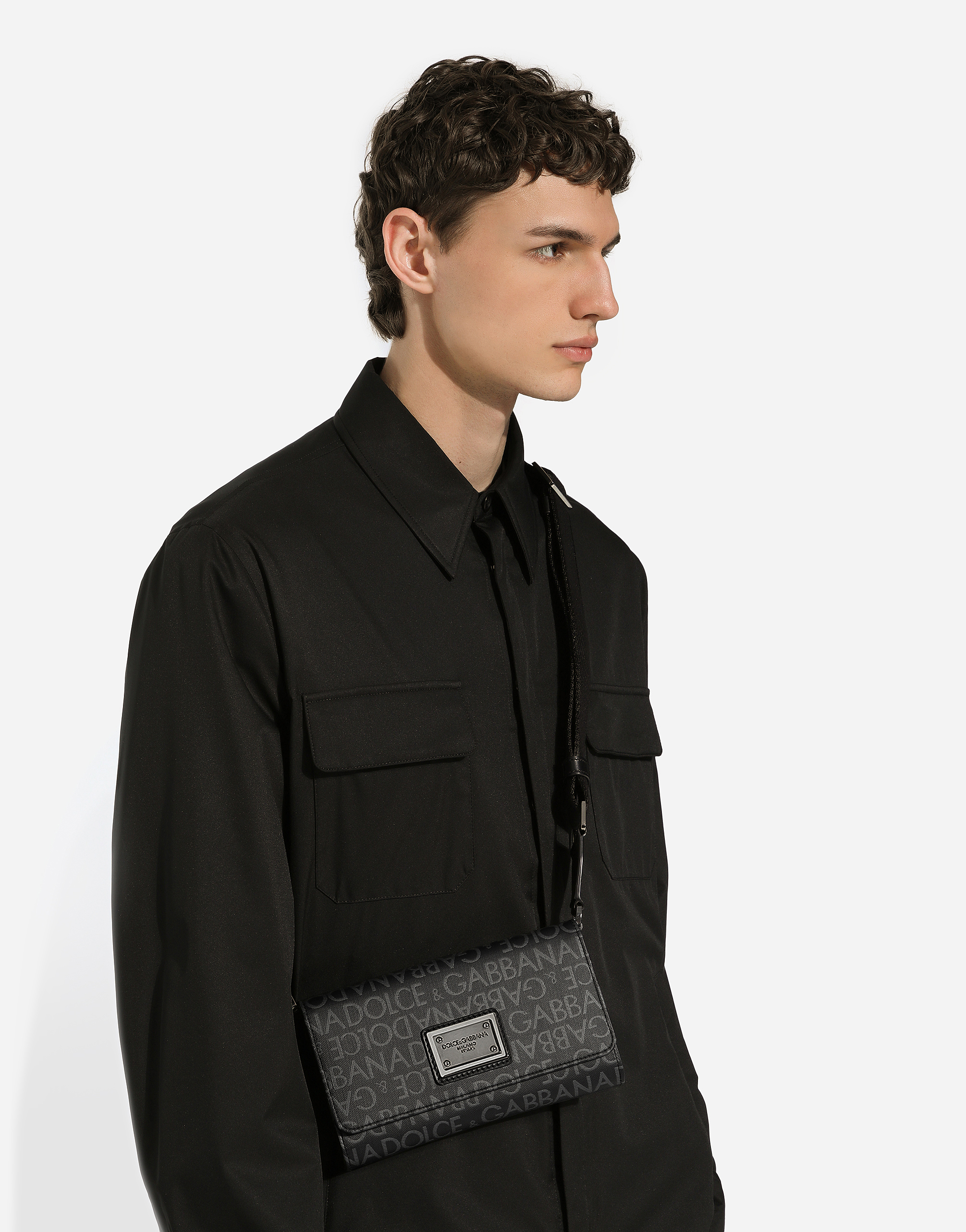  Dolce & Gabbana Umhängetasche Aus Beschichtetem Jacquard - Mann Schultertasche Mehrfarbig Stoff Onesize 