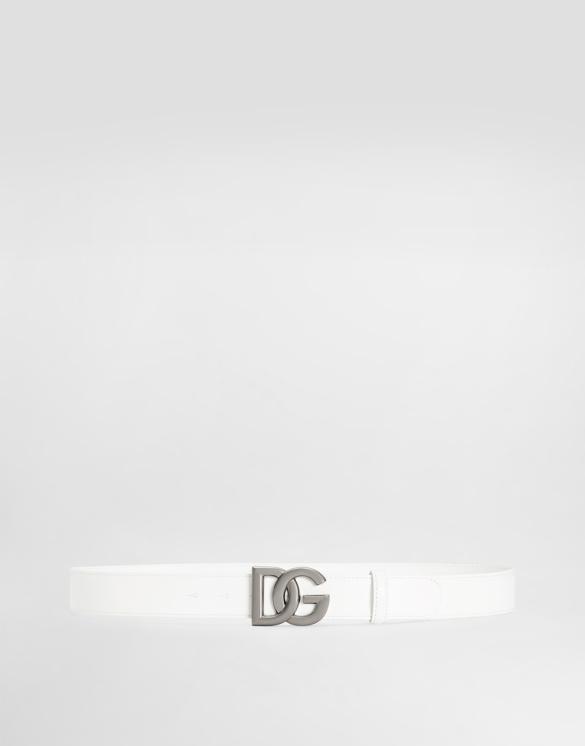 Cintura con fibbia logo DG in Bianco da Uomo | Dolce&Gabbana®